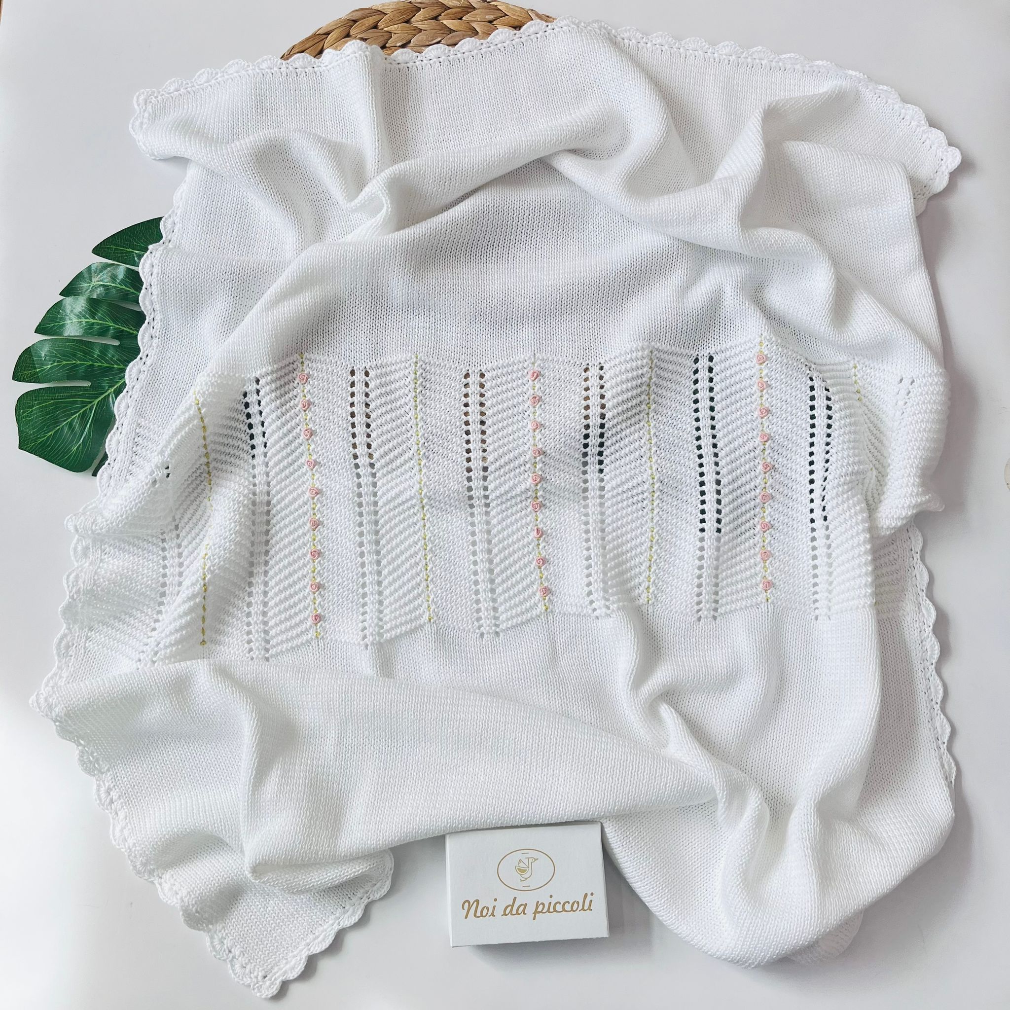 COPERTINA FEDERICA 100% FILO DI COTONE BIANCO - Noi da piccoli