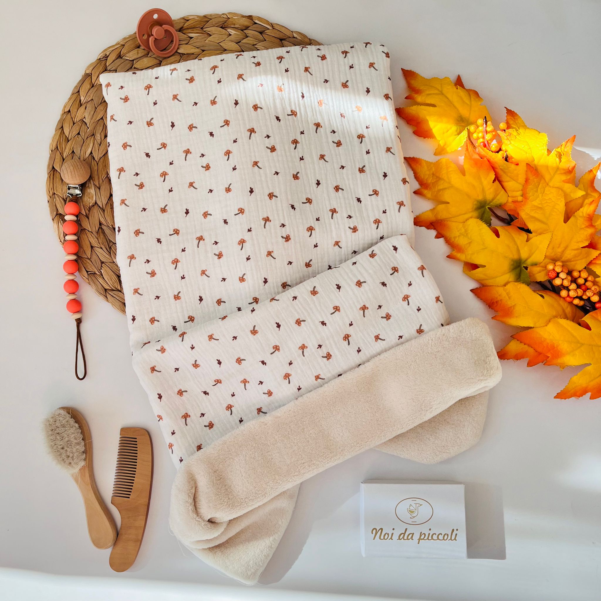 COPERTINA FUNGHETTO DOUBLE FACE PANNA - Noi da piccoli