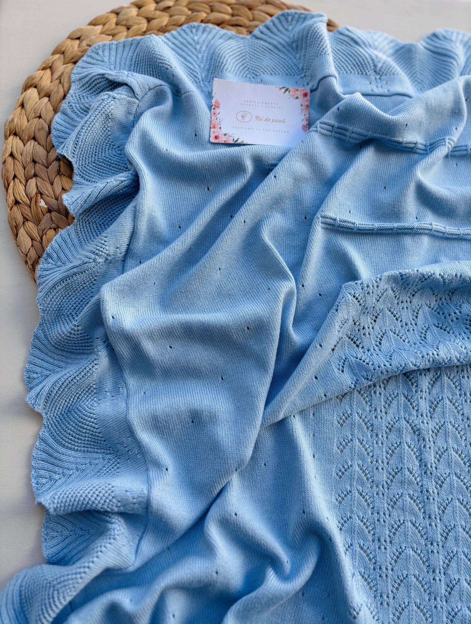 COPERTINA IN COTONE CIELO - Noi da piccoli