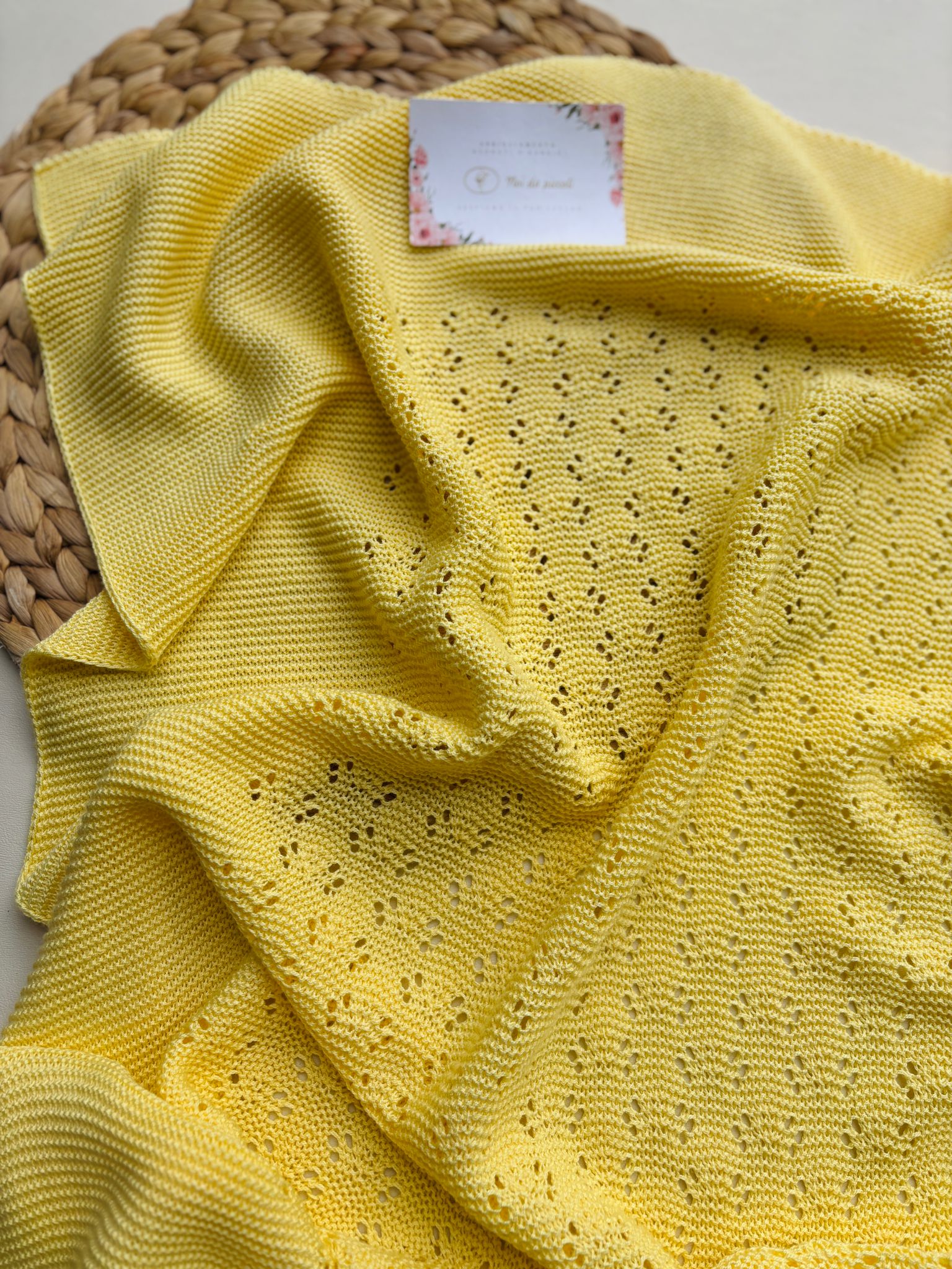 COPERTINA IN COTONE CON RICAMI AMARILLO - Noi da piccoli