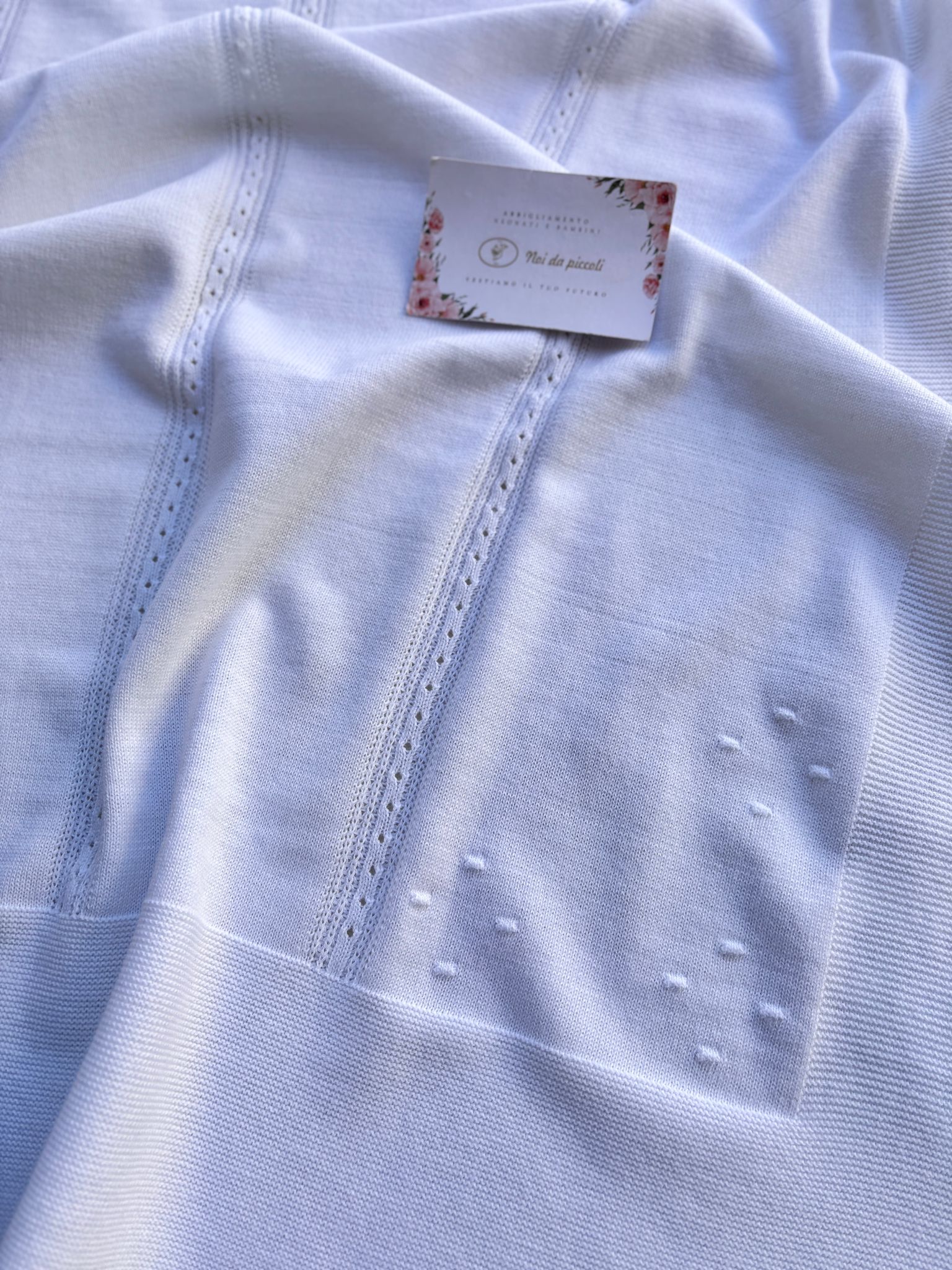 COPERTINA IN COTONE CON RICAMI BLANCO - Noi da piccoli