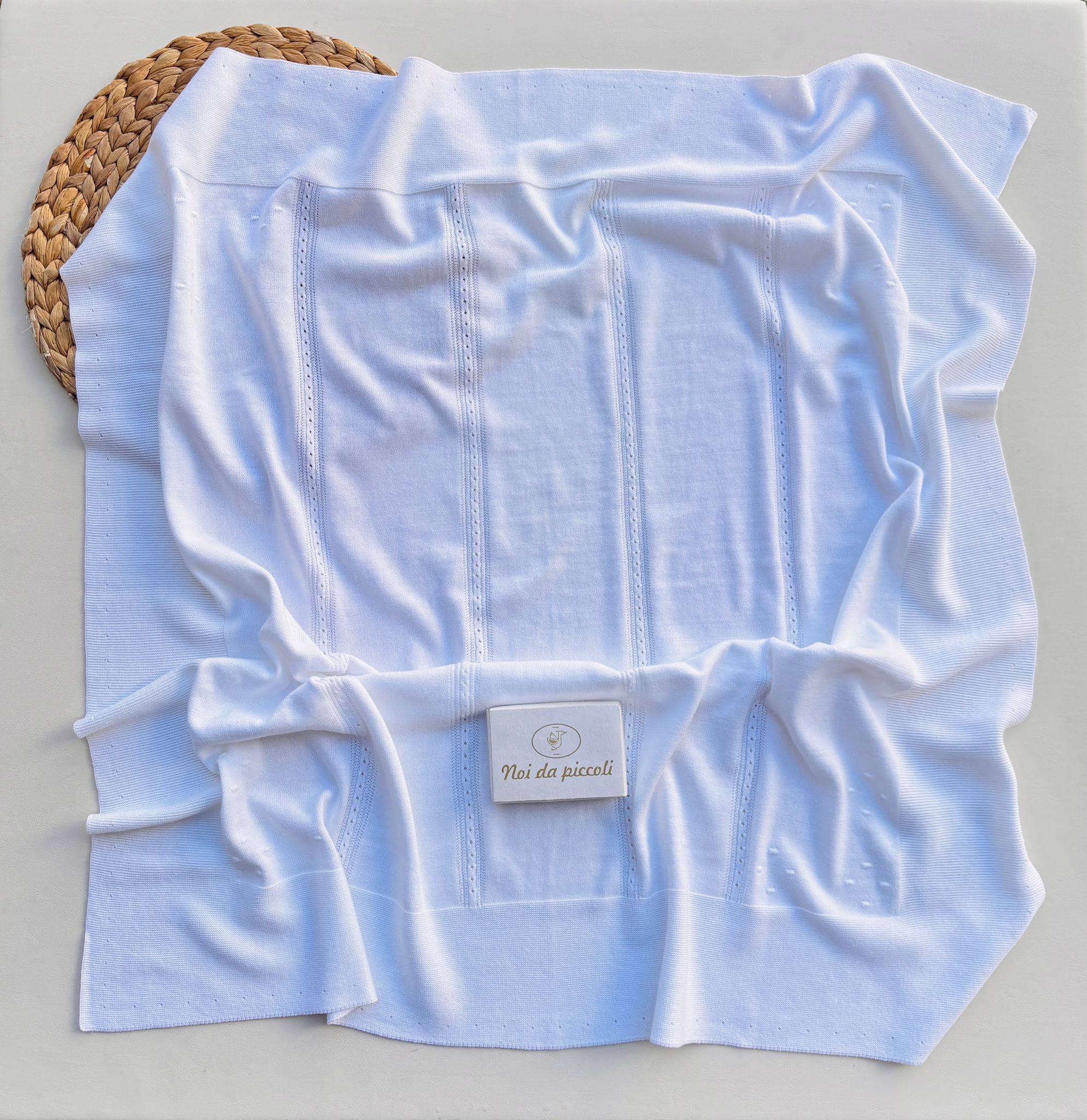 COPERTINA IN COTONE CON RICAMI BLANCO - Noi da piccoli