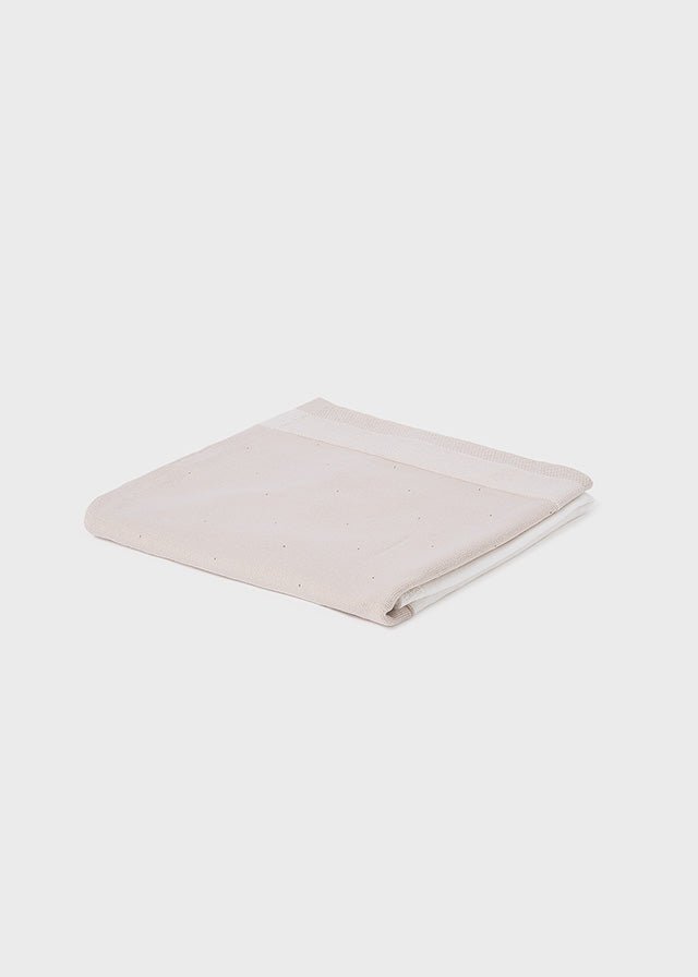 COPERTINA IN COTONE CON RICAMINI BIANCO - Noi da piccoli