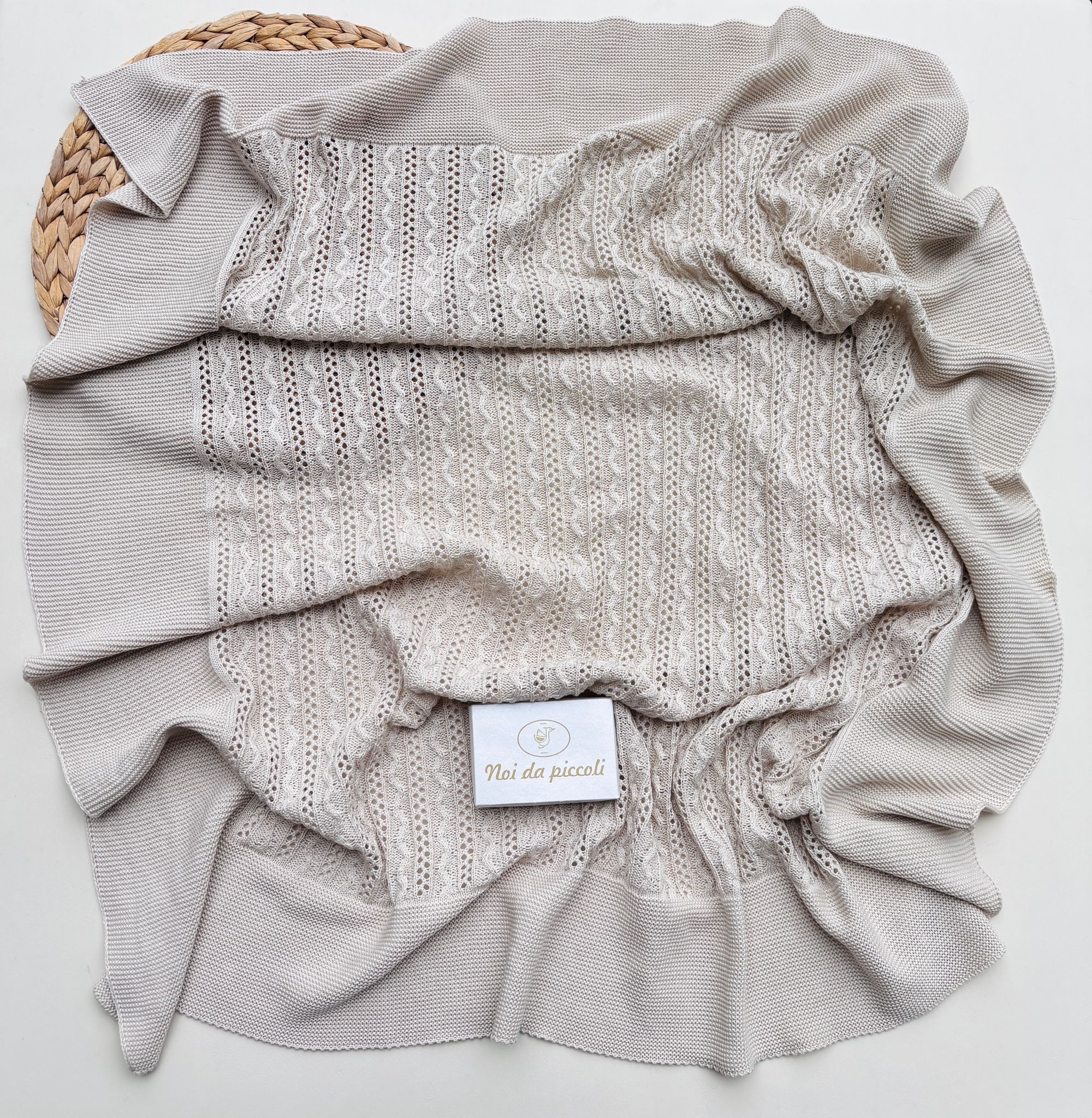 COPERTINA IN COTONE CREMA - Noi da piccoli