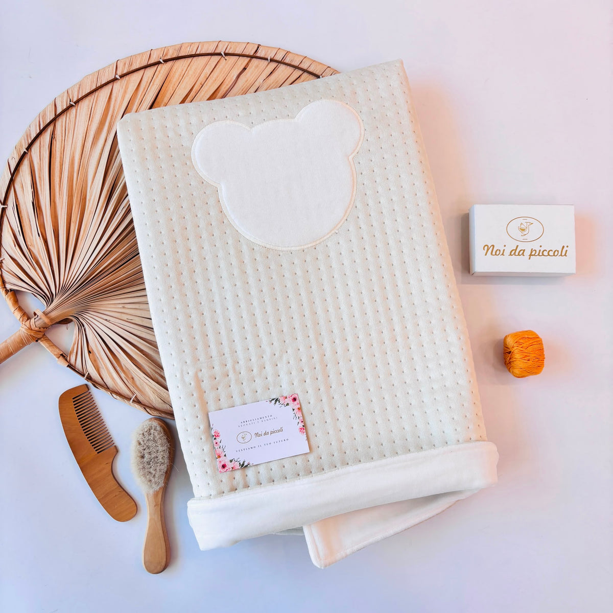 Velvet Baby Blanket with Teddy Beige Deolinda - Noi da piccoli