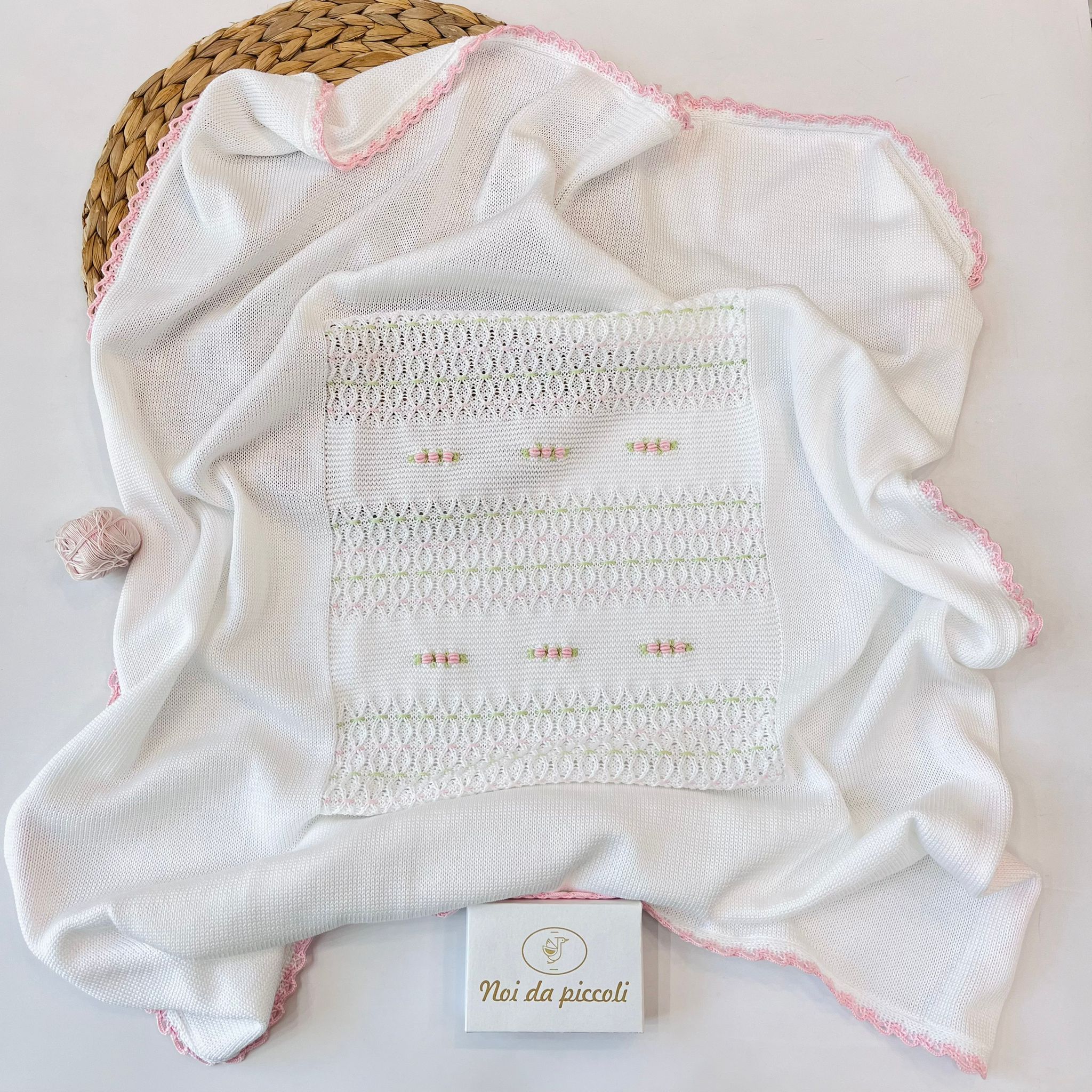 COPERTINA INCANTO 100% FILO DI COTONE PESCO LIME - Noi da piccoli