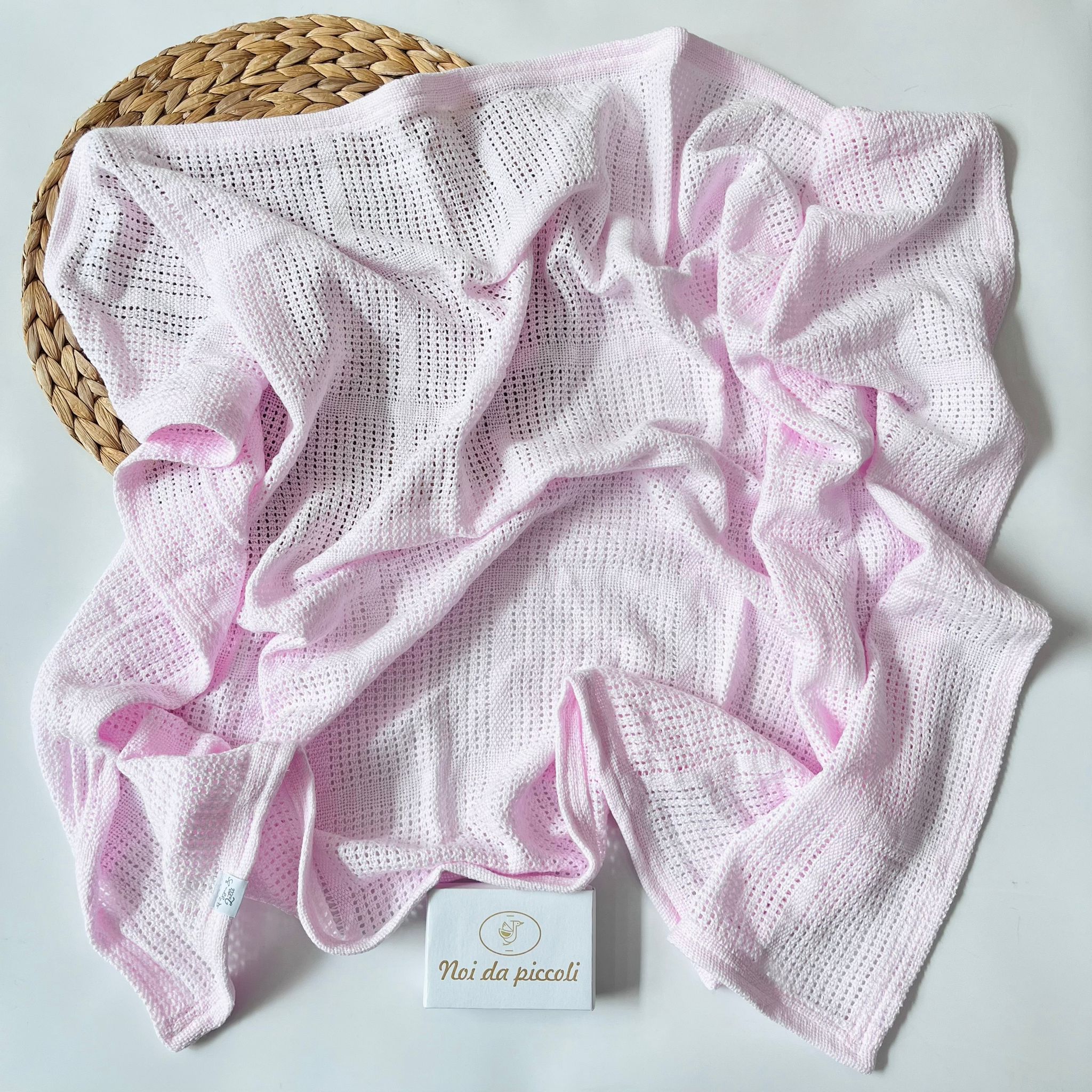 COPERTINA NIDO D'APE 100 % COTONE ROSA - Noi da piccoli