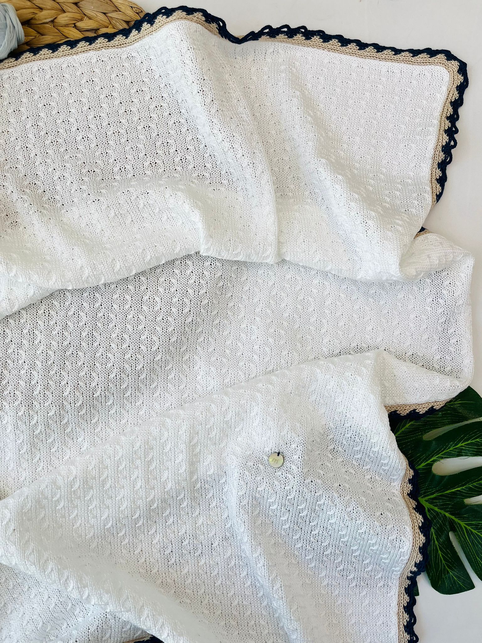 COPERTINA NODINI 100% FILO DI COTONE BLU SABBIA - Noi da piccoli