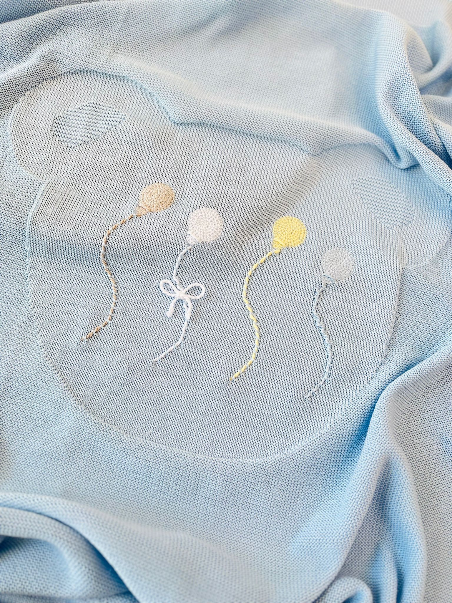 COPERTINA PALLONCINI 100% FILO DI COTONE CIELO - Noi da piccoli