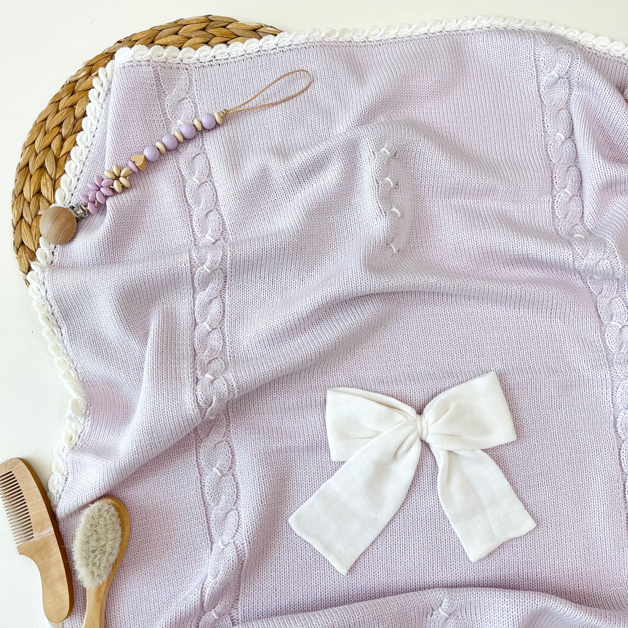 COPERTINA REGINA 100% LANA MERINO LILLA - Noi da piccoli