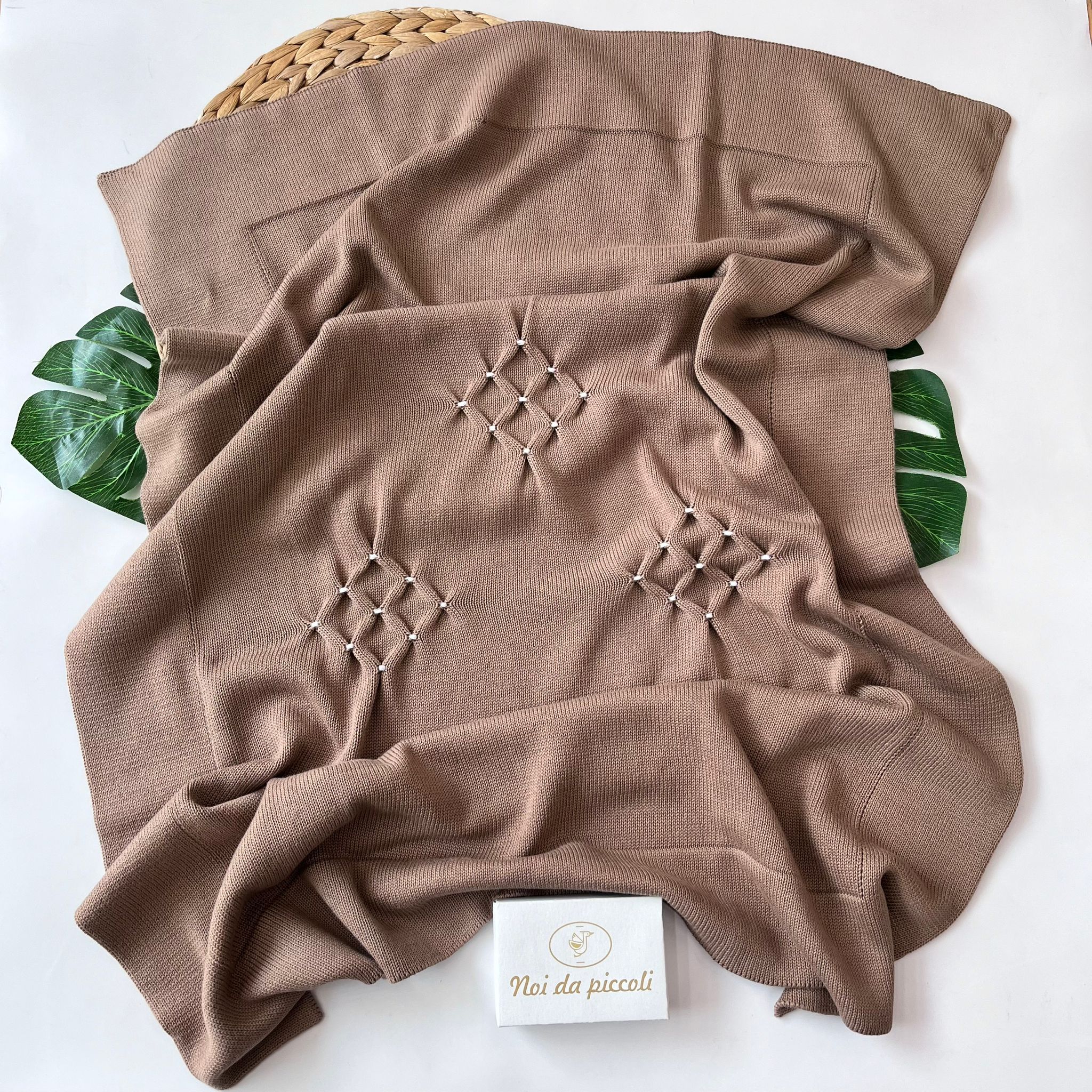 COPERTINA ROMBI 100% FILO DI COTONE CAFFE' - Noi da piccoli