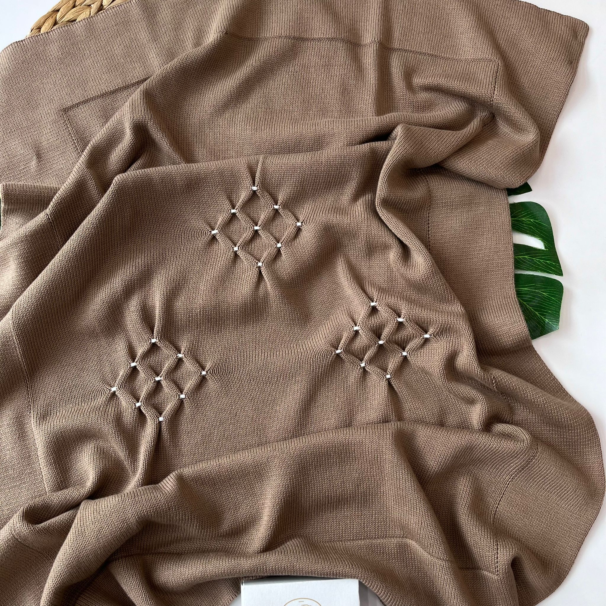 COPERTINA ROMBI 100% FILO DI COTONE CAFFE' - Noi da piccoli