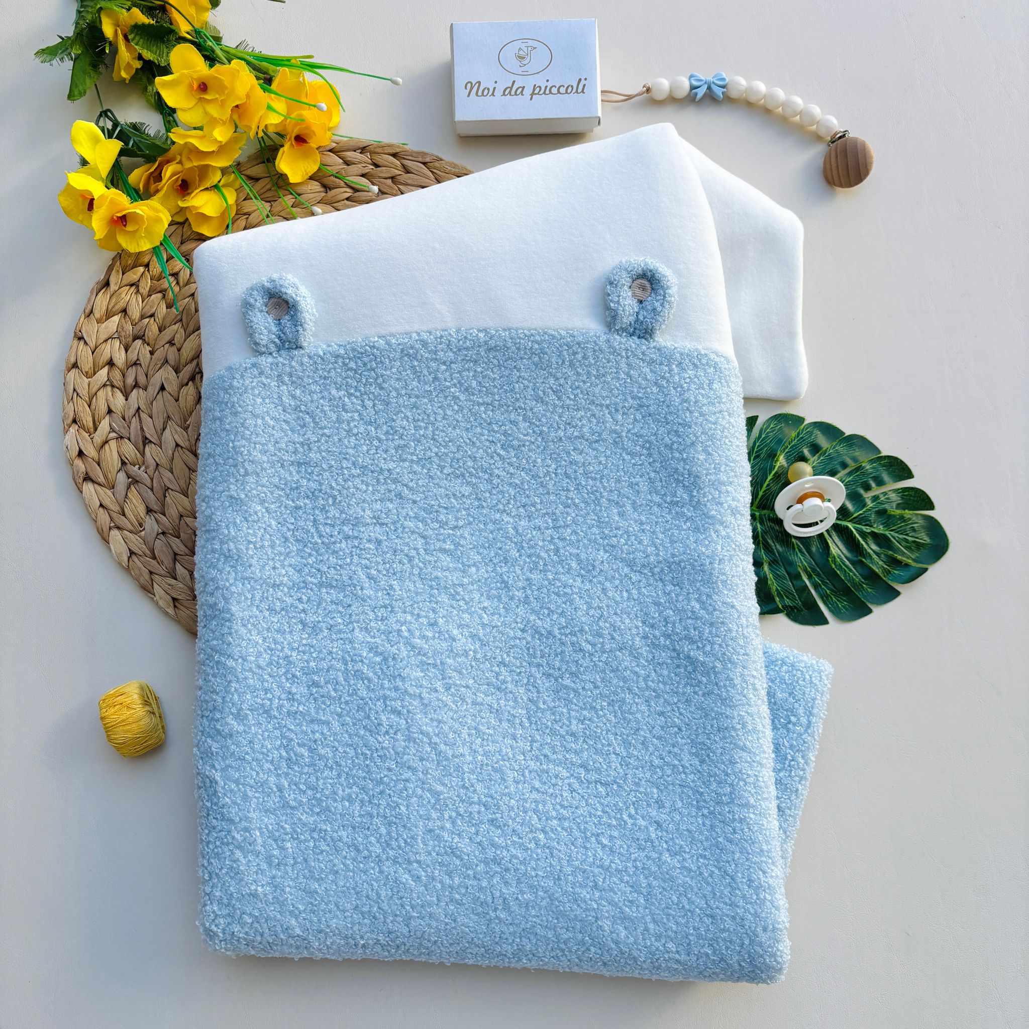 COPERTINA TEDDY IN CINIGLIA BIANCO CIELO - Noi da piccoli