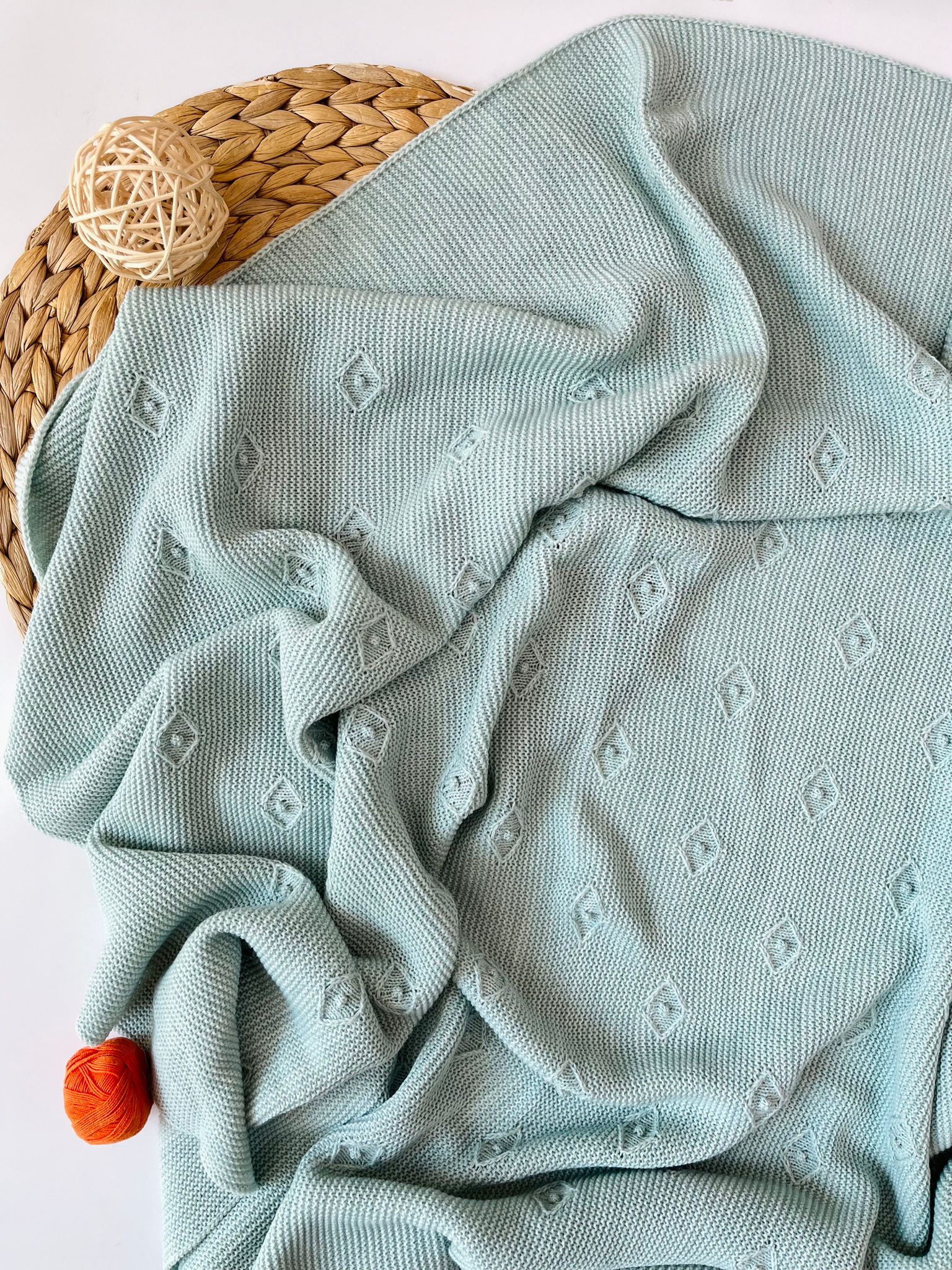 COPERTINA VERDE ROMBI FILATO CALDO Verde - Noi da piccoli