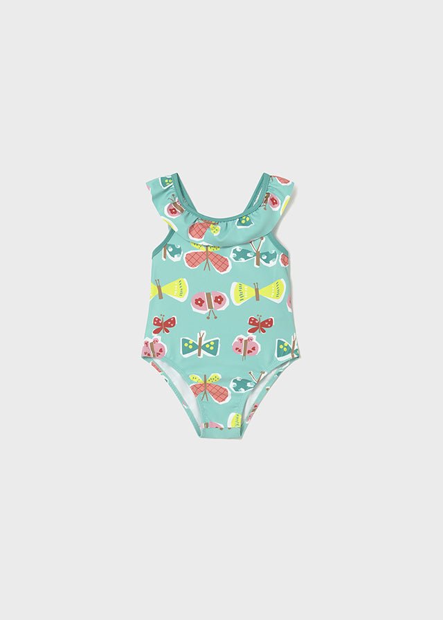COSTUME INTERO CON FARFALLE E FIORI VERDE - Noi da piccoli