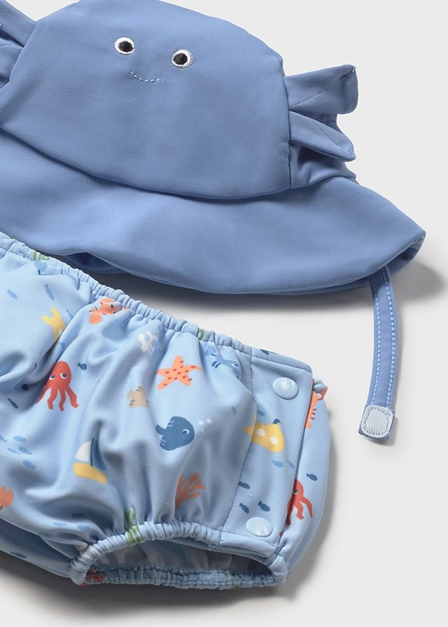 COSTUMINO CON CAPPELLINO CON DISEGNINI CIELO - Noi da piccoli