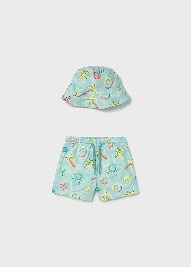 COSTUMINO CON CAPPELLINO VERDE ACQUA - Noi da piccoli