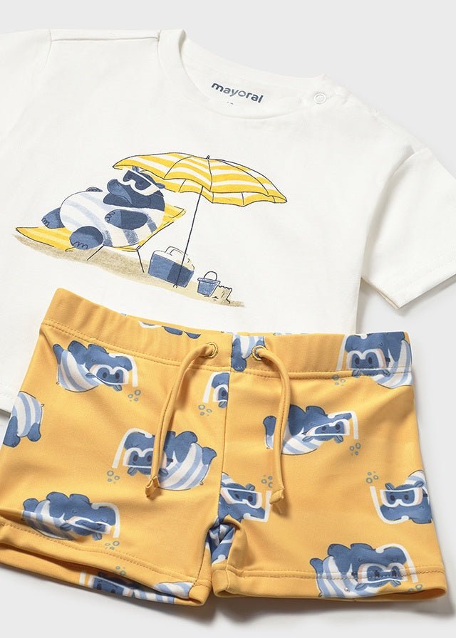 COSTUMINO CON MAGLIETTINA BIANCO GIALLO - Noi da piccoli