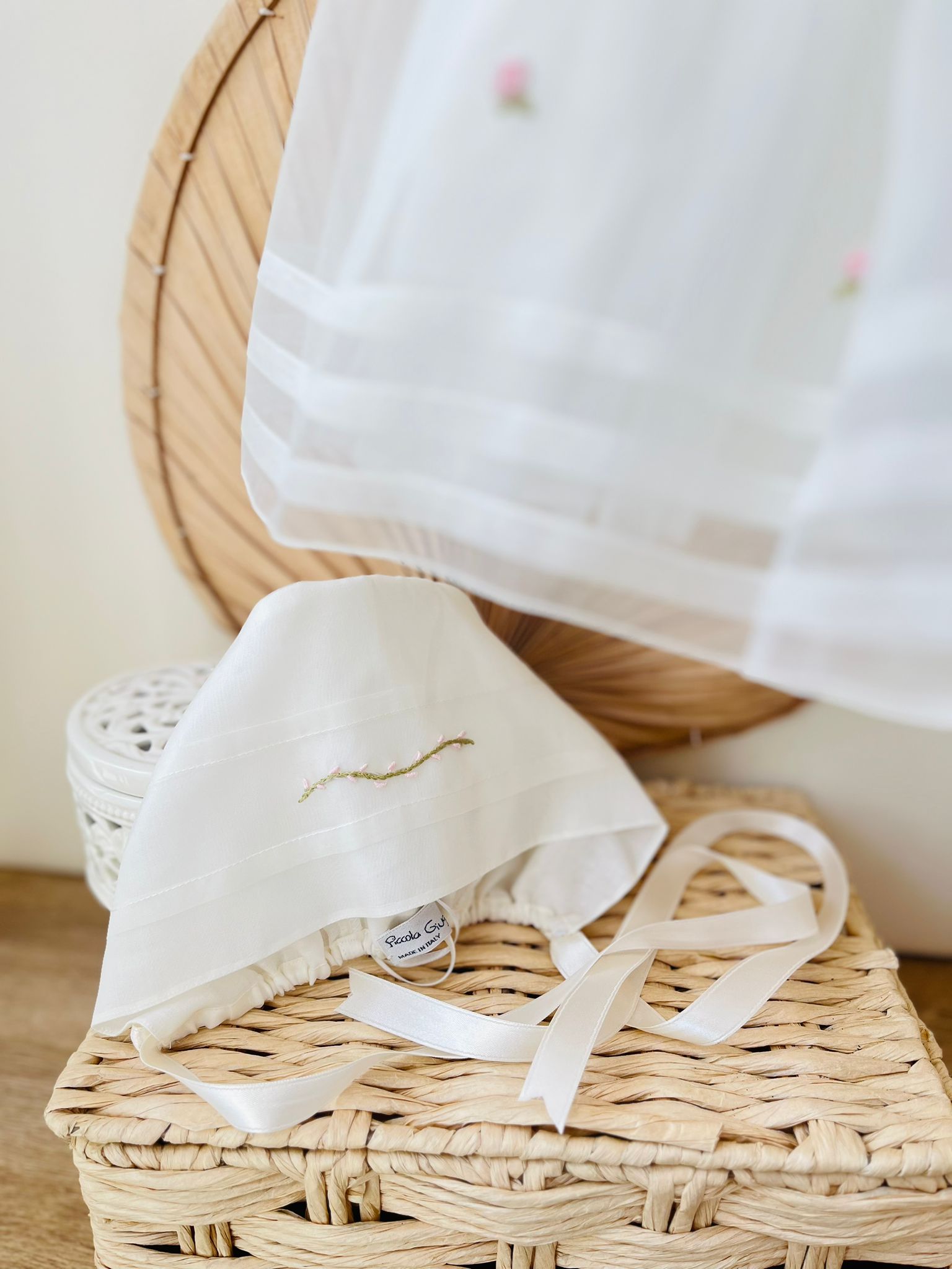 CUFFIA CERIMONIALE IRINA ORGANDIS DI SETA - Noi da piccoli