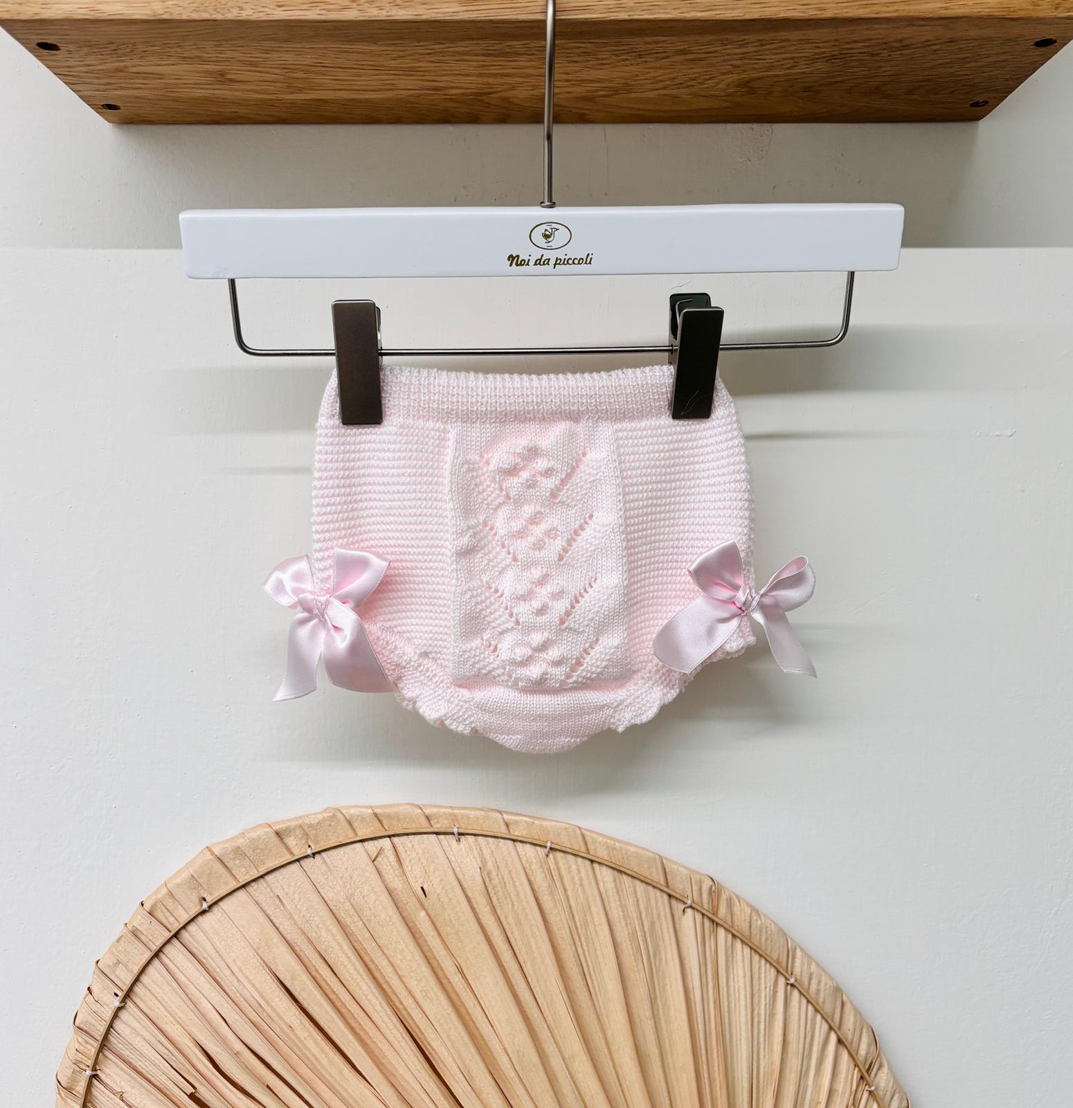 CULOTTINA IN COTNE RICAMATA ROSA - Noi da piccoli