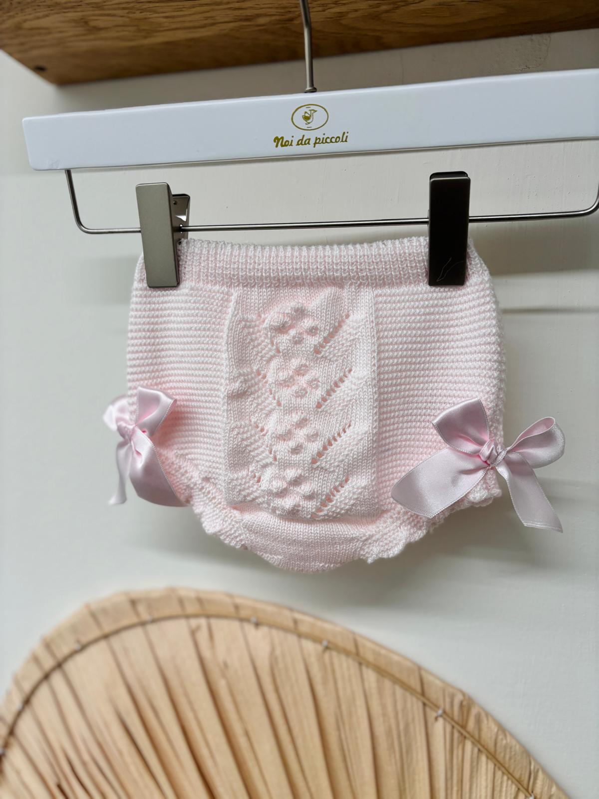 CULOTTINA IN COTNE RICAMATA ROSA - Noi da piccoli