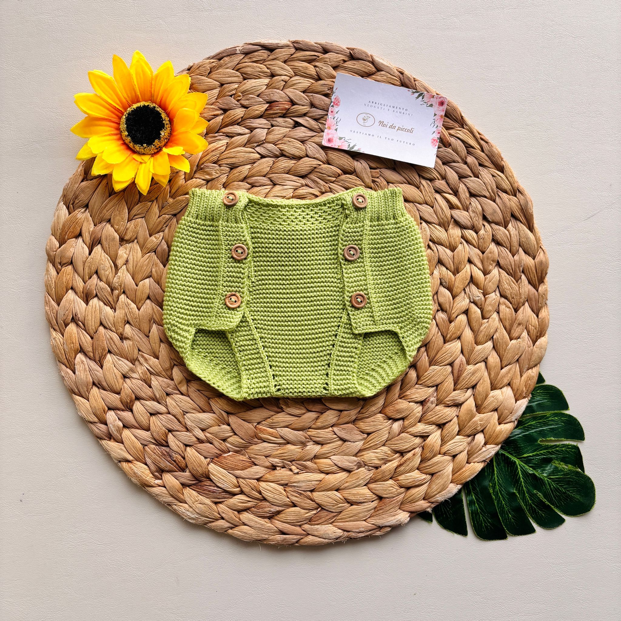CULOTTINA IN COTONE E ACRILICO CON BOTTONCINI IN FINTO LEGNO LIMA - Noi da piccoli