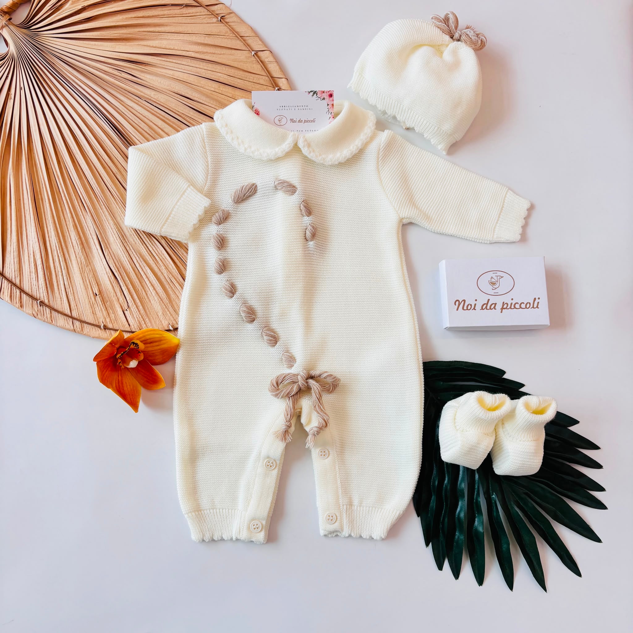 TUTINA CON PARURE FILATO CALDO LEGAME MATERNITY PANNA