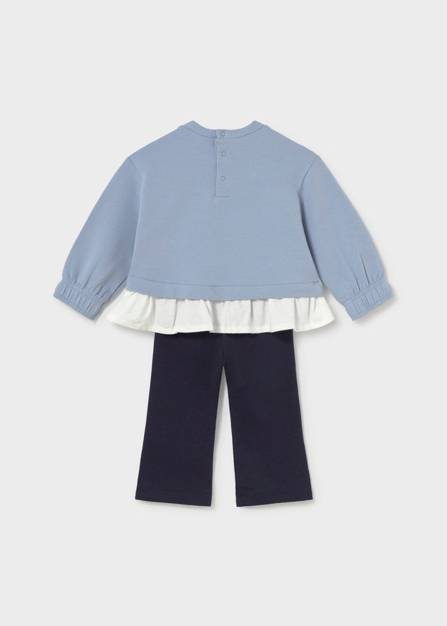 COMPLETO IN COTONE CALDO MARINO CON GATTINA GLAM