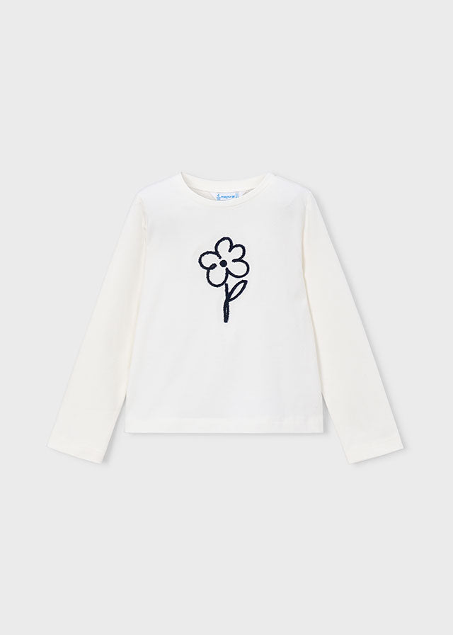 MAGLIA CON FIORE IN COTONE CALDO