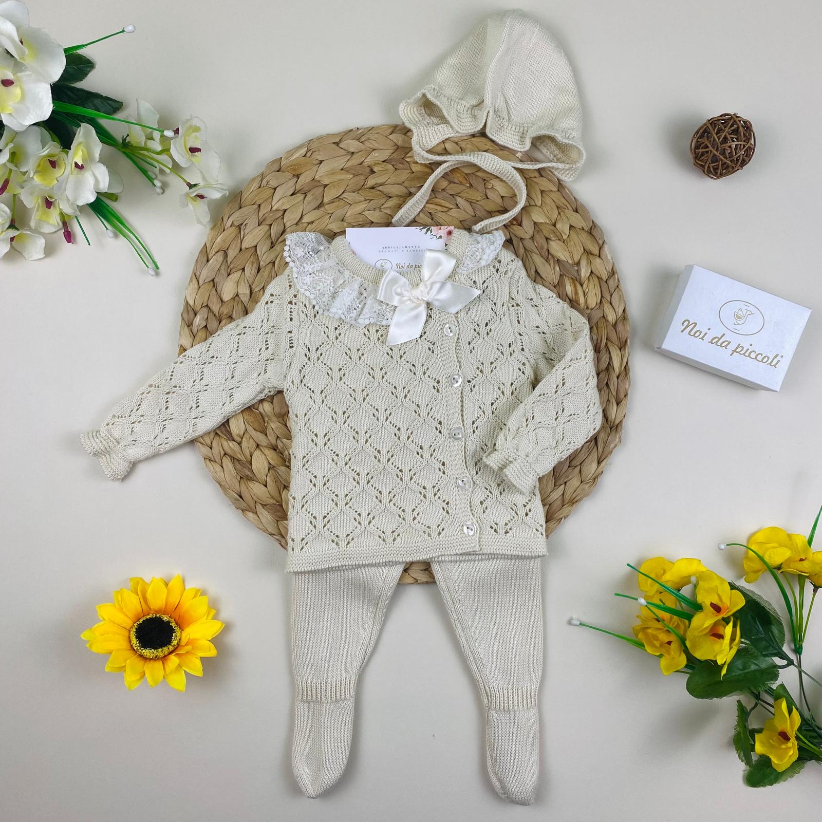 completo 2 pz filato fresco crema