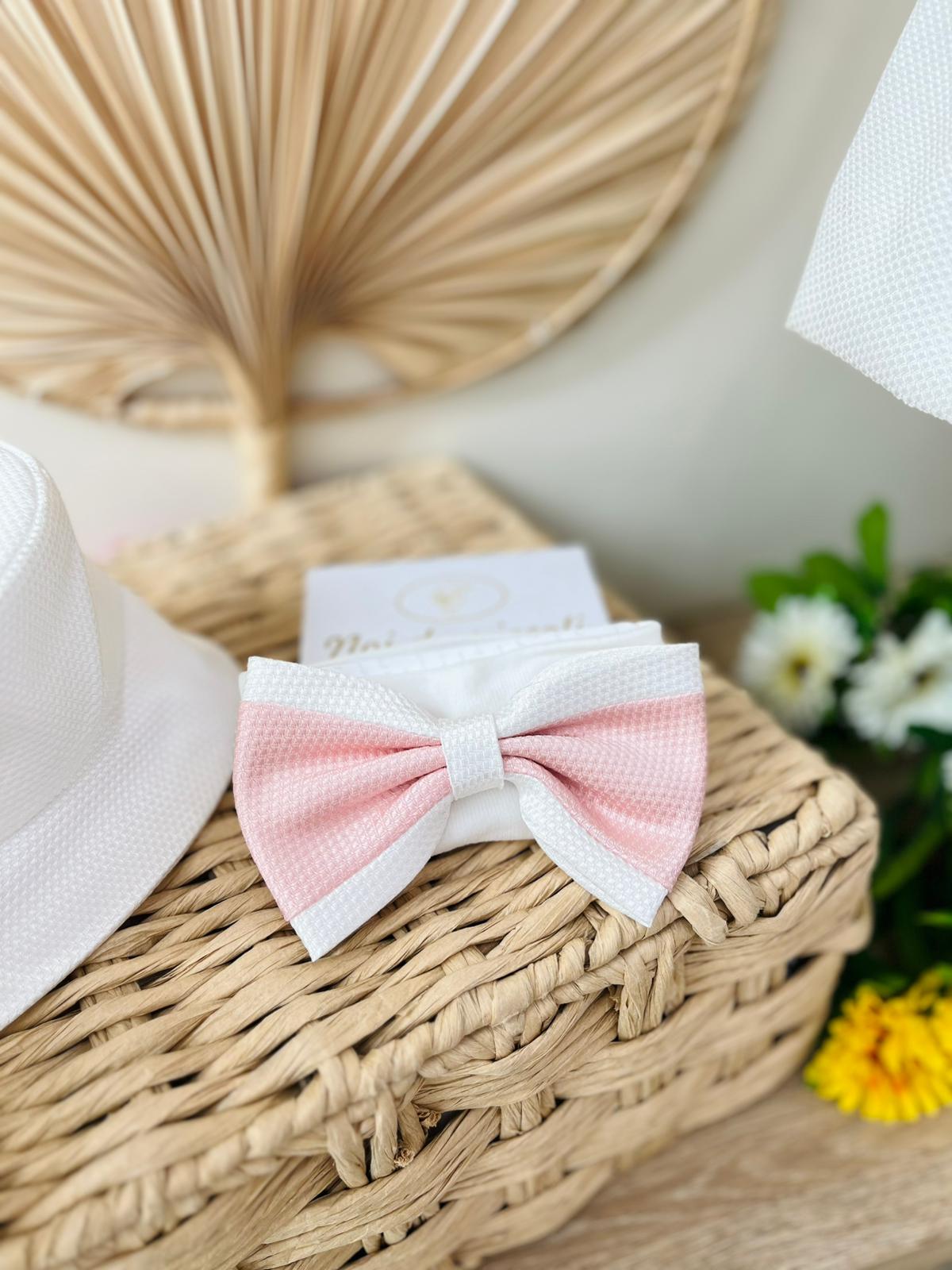 FASCIA CERIMONIALE CON FIOCCHETTO BIANCO E ROSA - Noi da piccoli