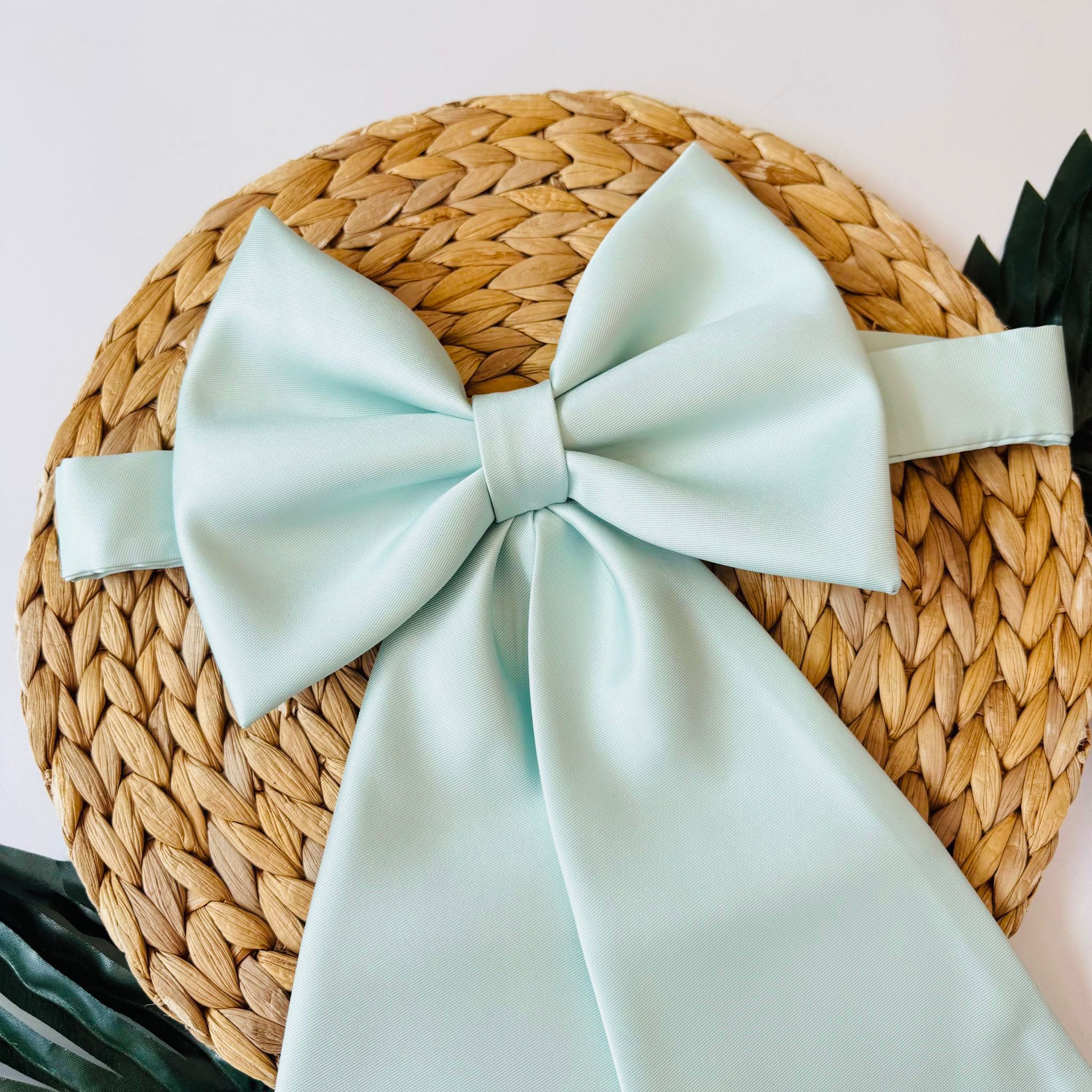 FASCIA E FIOCCO DI RASO VERDE MENTA - Noi da piccoli