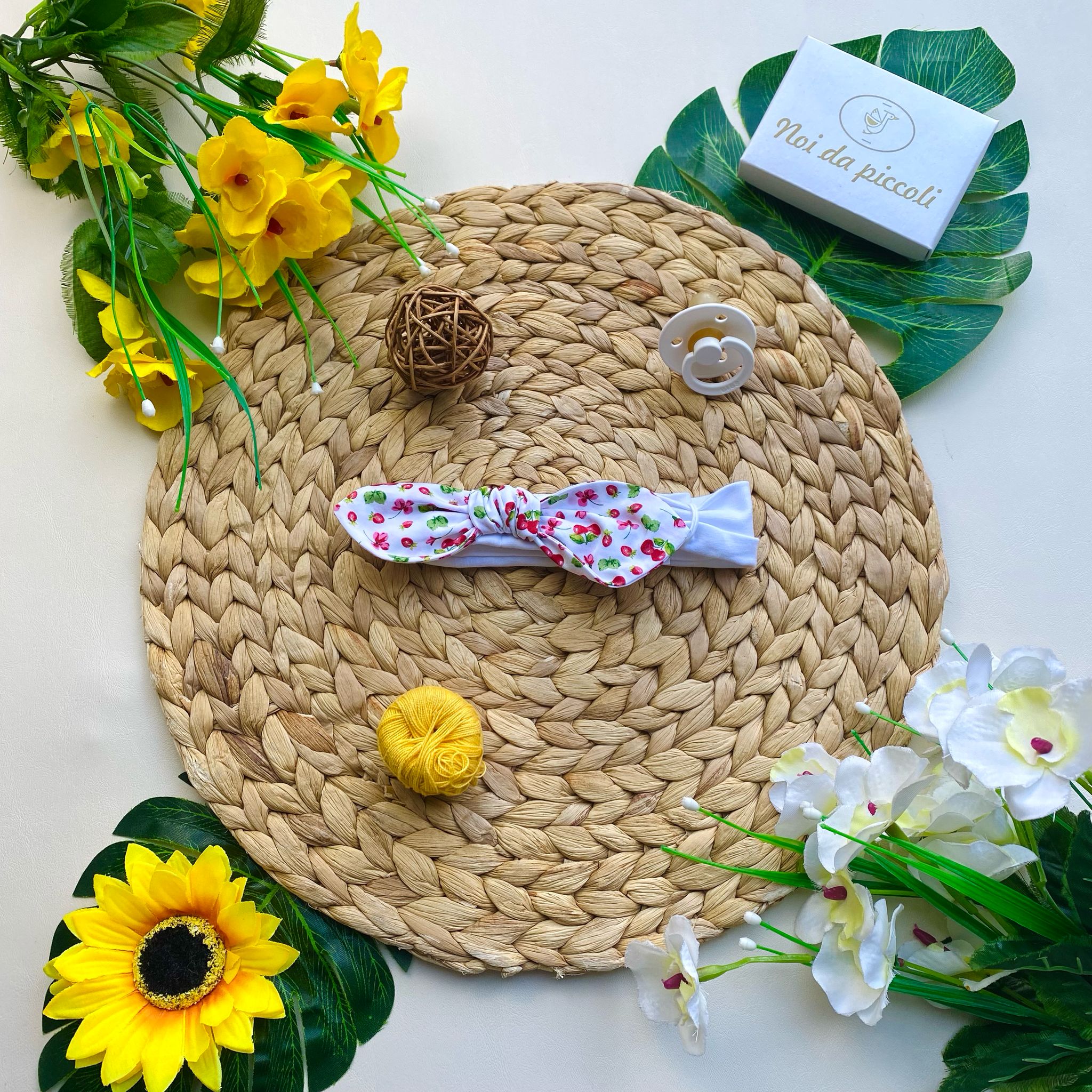 FASCIA PER CAPELLI BIANCA CON CILIEGINE - Noi da piccoli