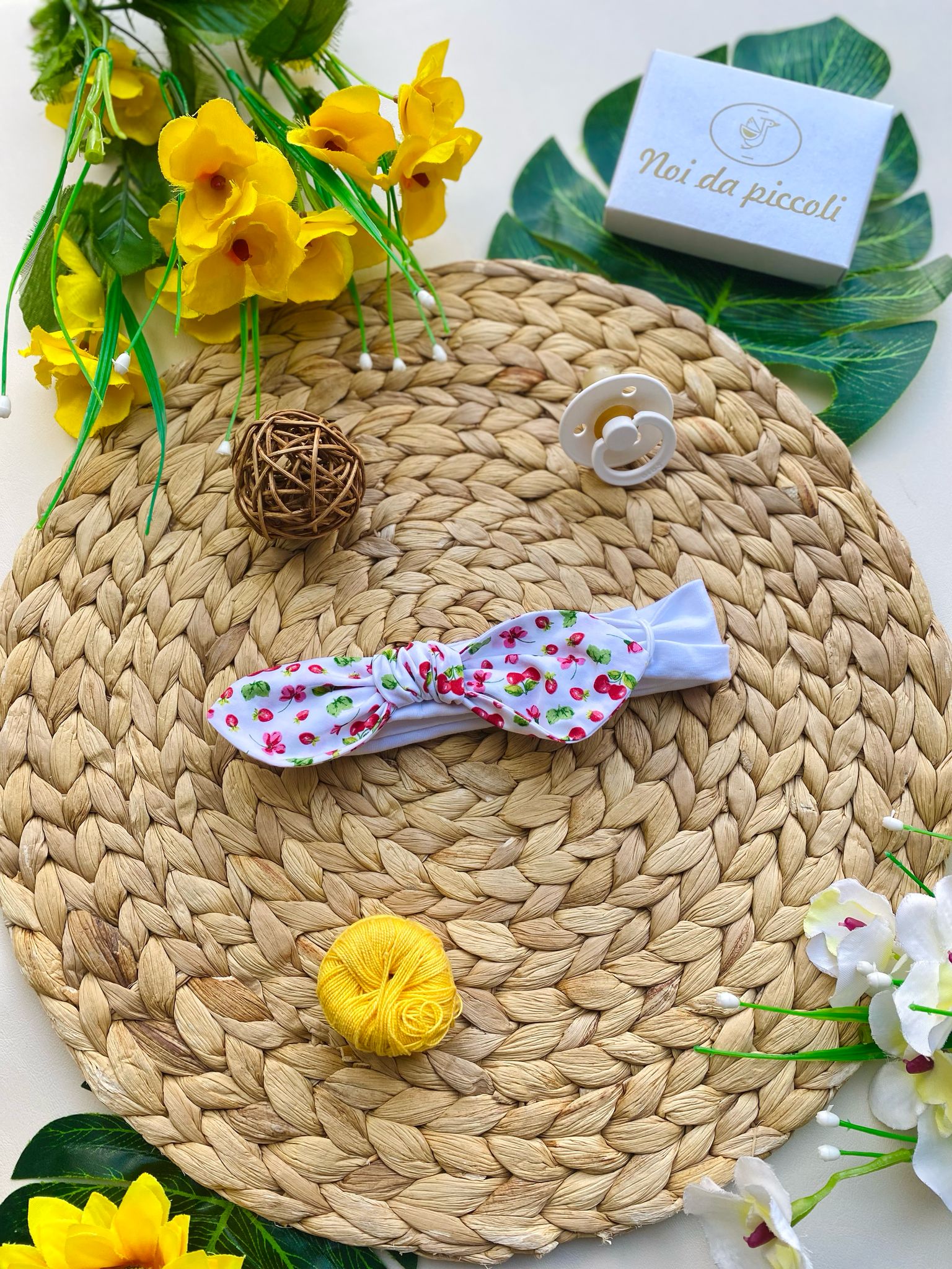 FASCIA PER CAPELLI BIANCA CON CILIEGINE - Noi da piccoli