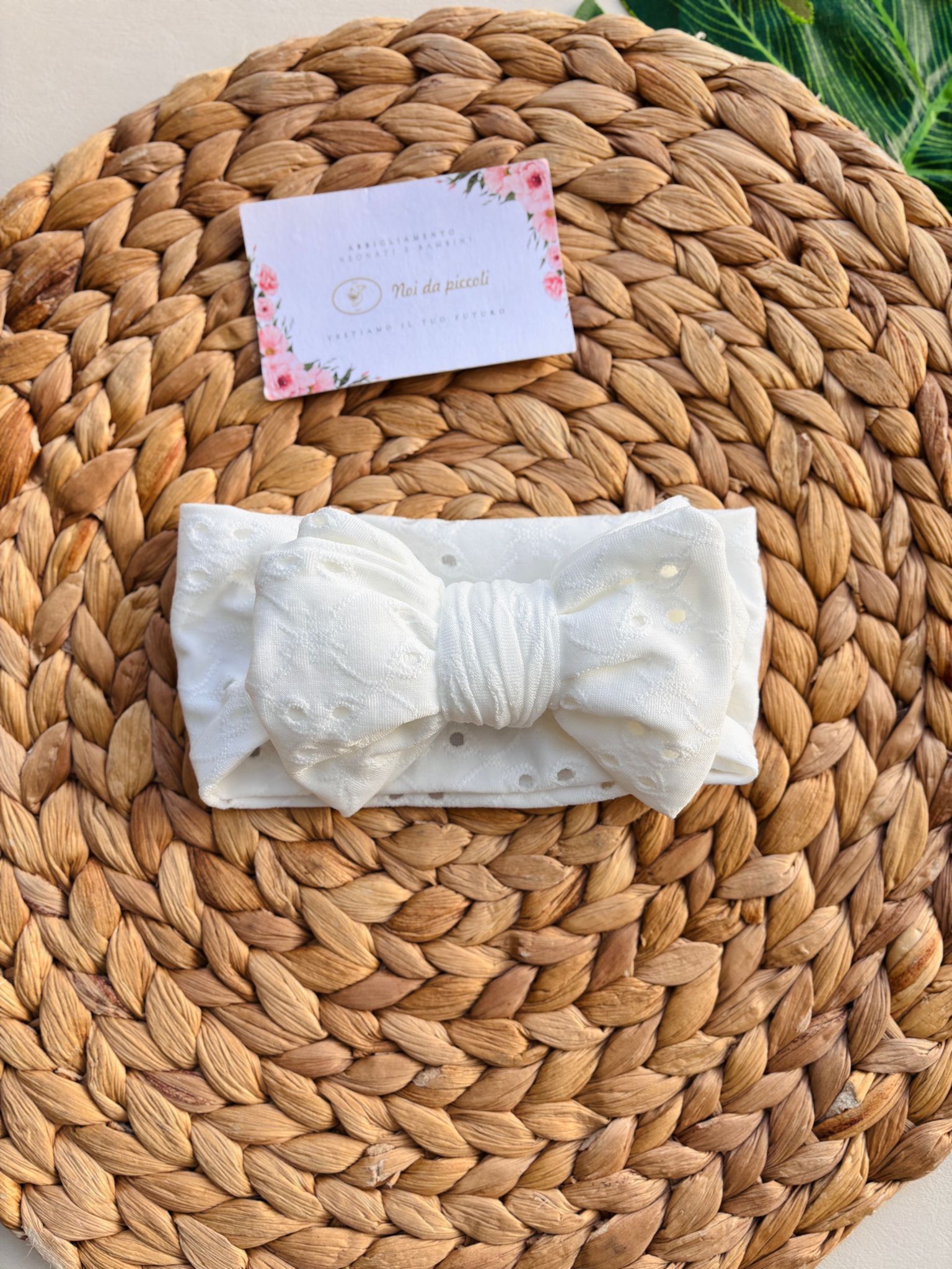 FASCIA PER CAPELLI CON FIOCCO BIANCO - Noi da piccoli