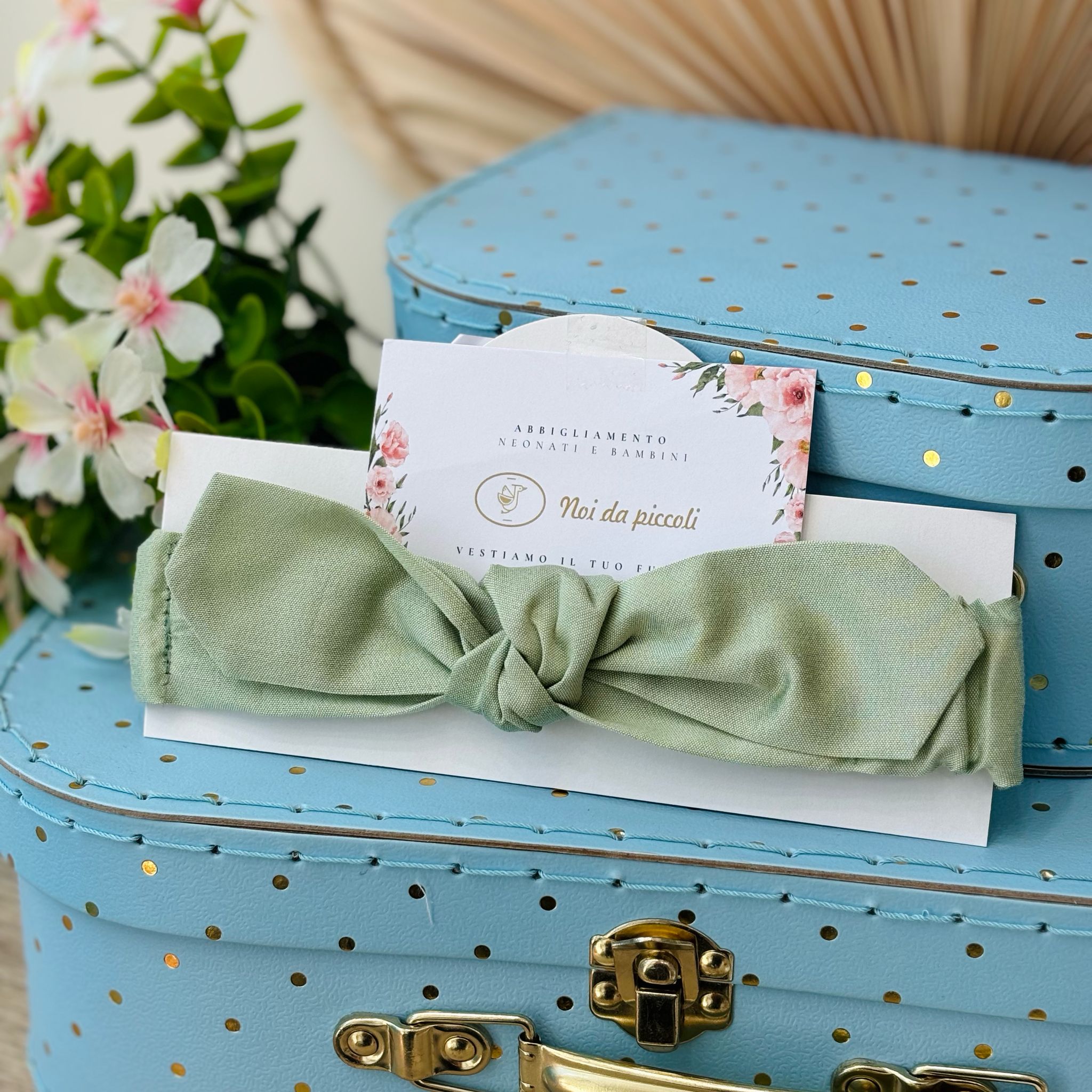 fascia per capelli in colorazione Verde con fiocchetto - Noi da piccoli