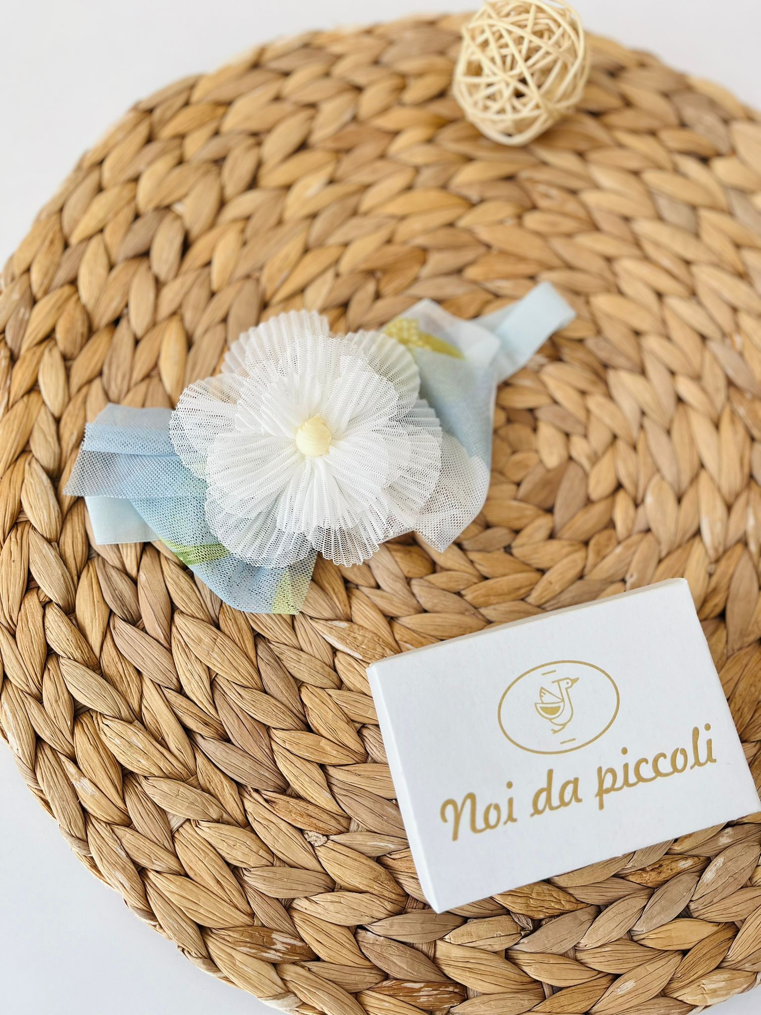 FASCIA TULLE E MARGHERITA VERDE - Noi da piccoli