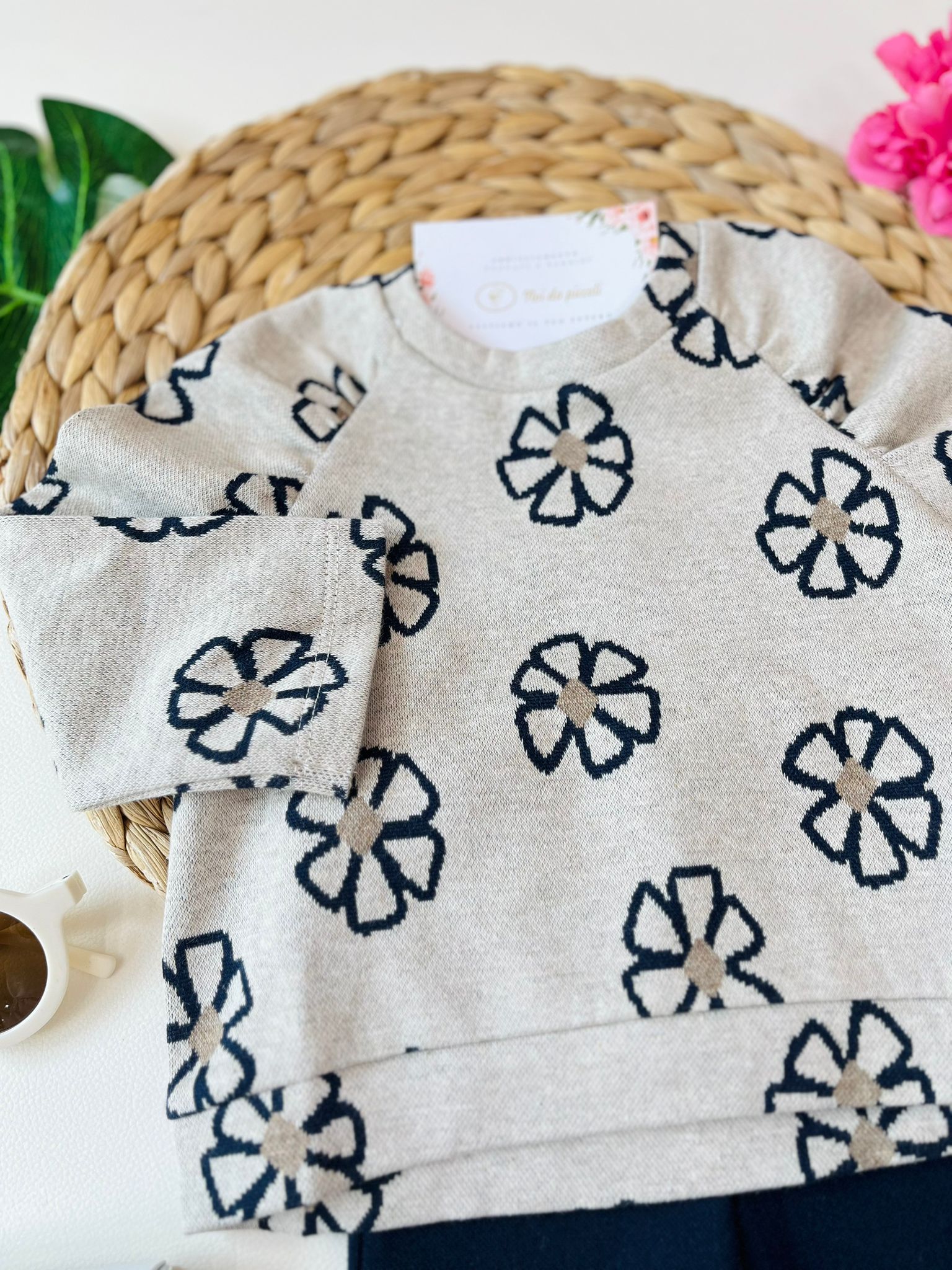 FELPINA CON PANTALONE COTONE CALDO MARINO - Noi da piccoli