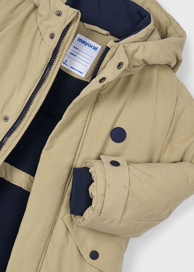 GIACCONE CON CAPPUCCIO BEIGE - Noi da piccoli