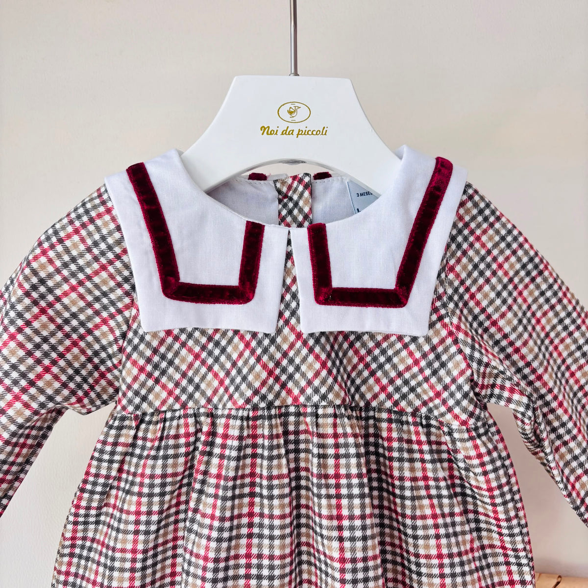 PAGLIACCETTO IN COTONE CALDO BORDEAUX a quadri tartan