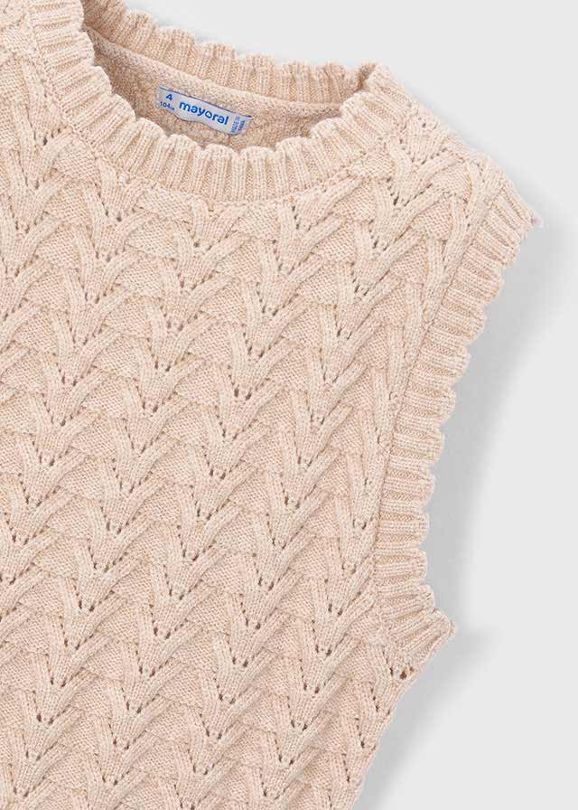 GILET BEIGE A TRACCE IN FILATO CALDO - Noi da piccoli