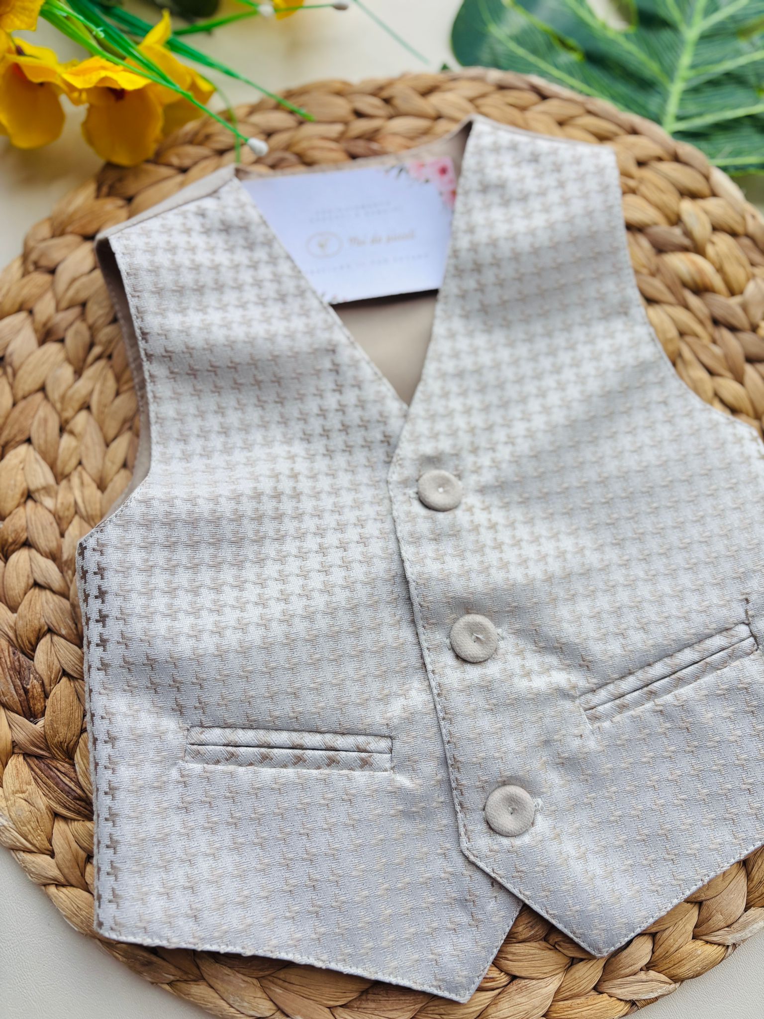 GILET CERIMONIALE BEIGE - Noi da piccoli