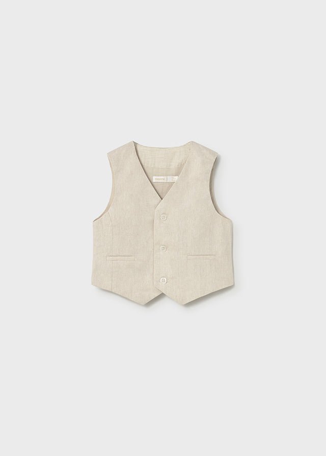 GILET IN COTONE BEIGE - Noi da piccoli