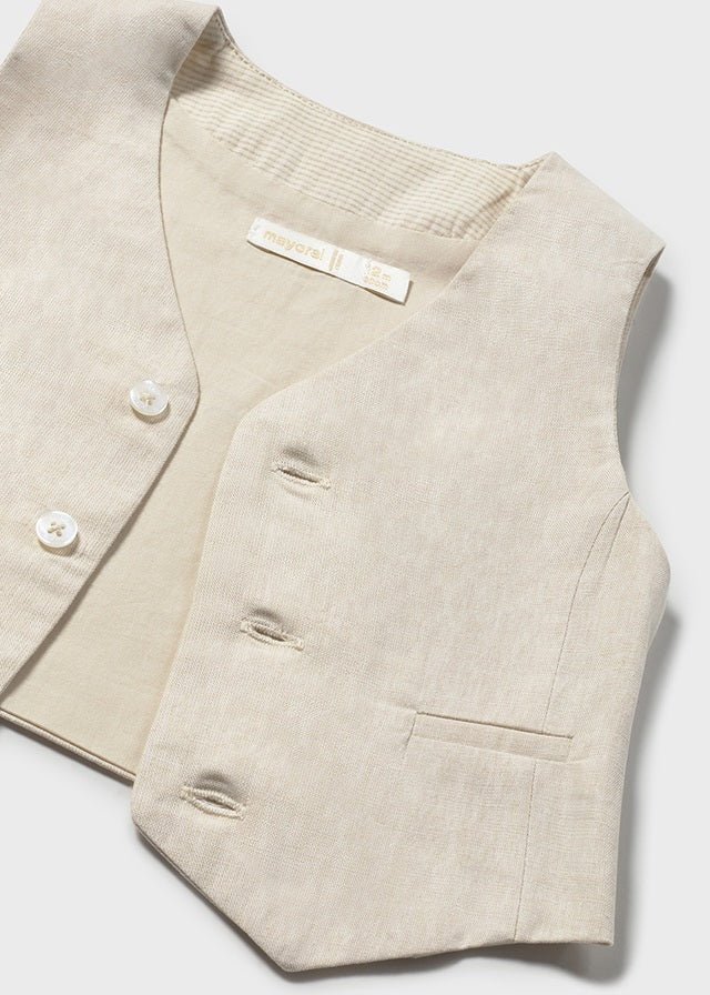 GILET IN COTONE BEIGE - Noi da piccoli