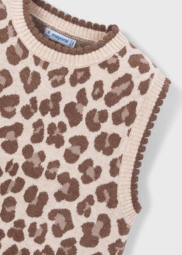 GILET MACULATO IN FILATO CALDO BEIGE - Noi da piccoli
