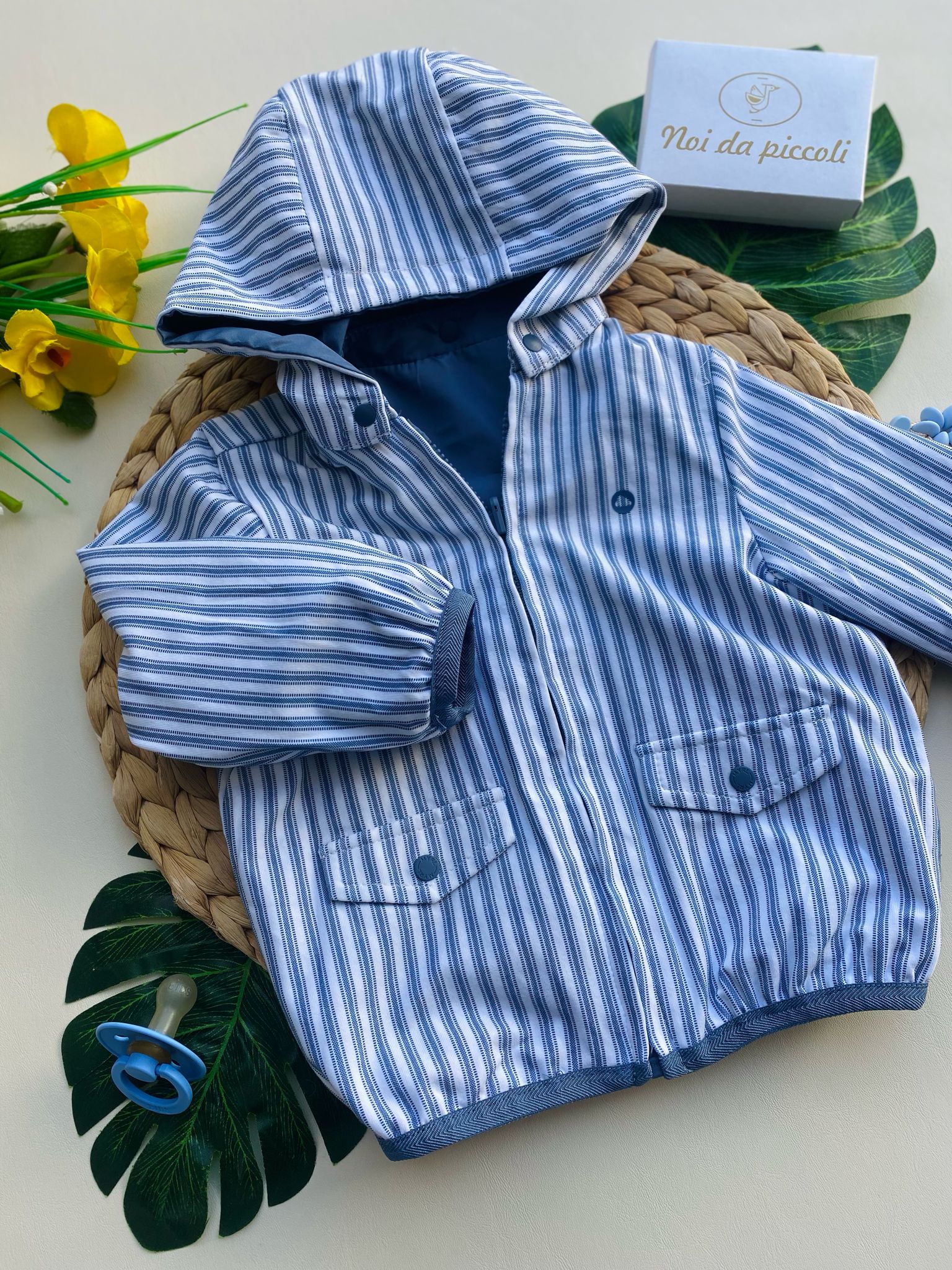 GIUBBOTTINO blu e bianco rigato - Noi da piccoli