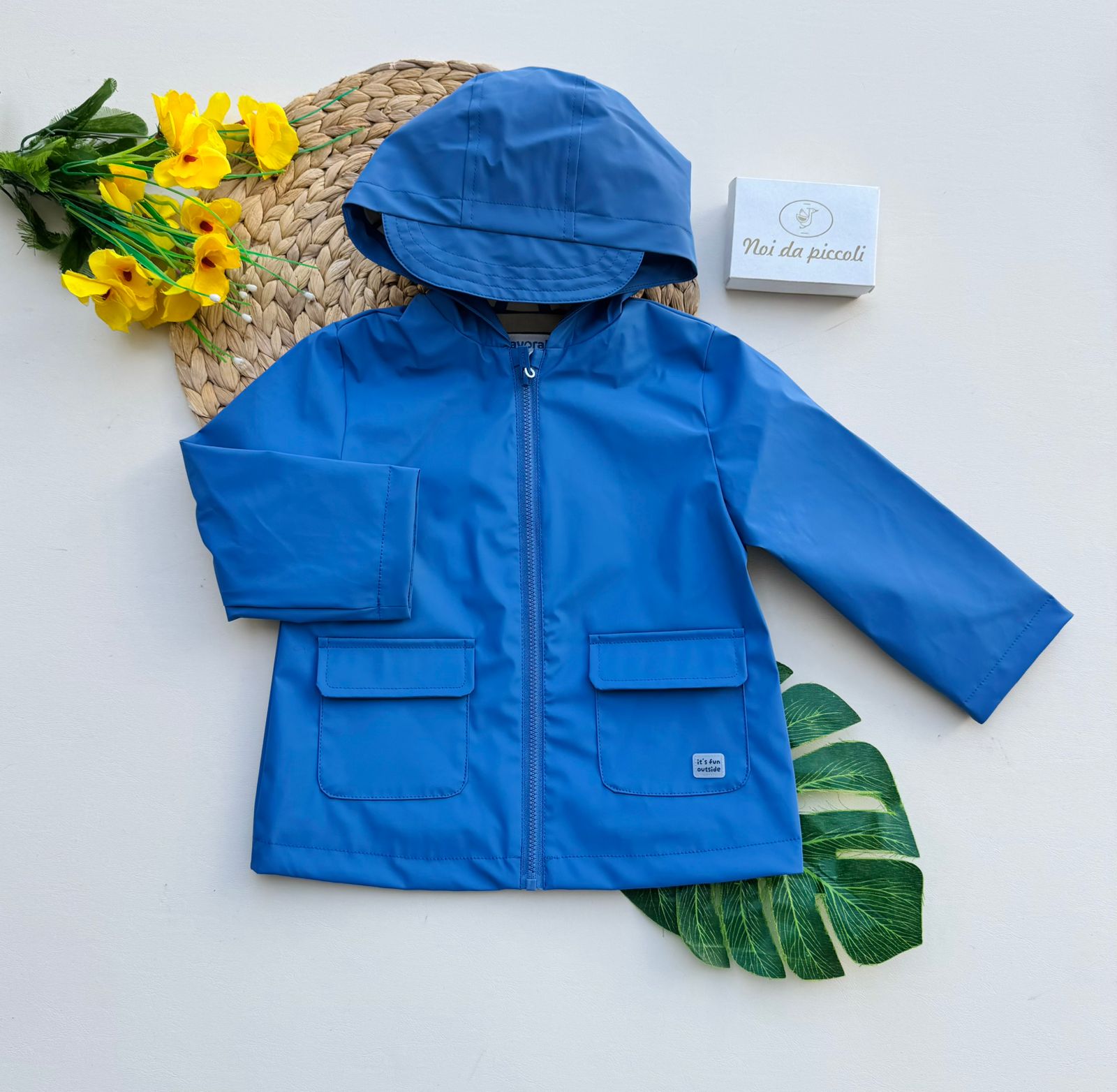 GIUBBOTTINO IMPERMEABILE COBALTO - Noi da piccoli