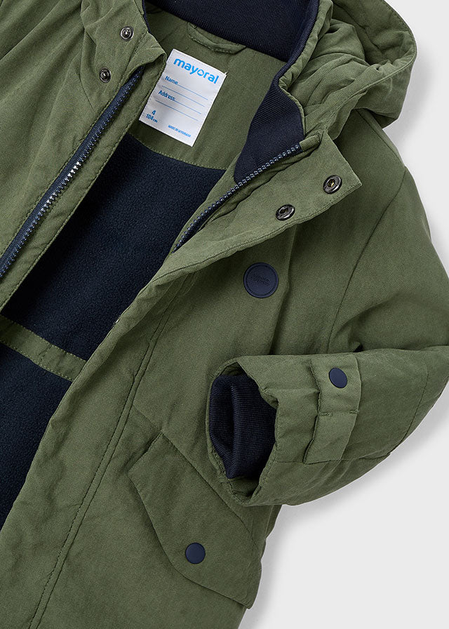 GIUBBTTO CON CAPPUCCIO oliva - Noi da piccoli