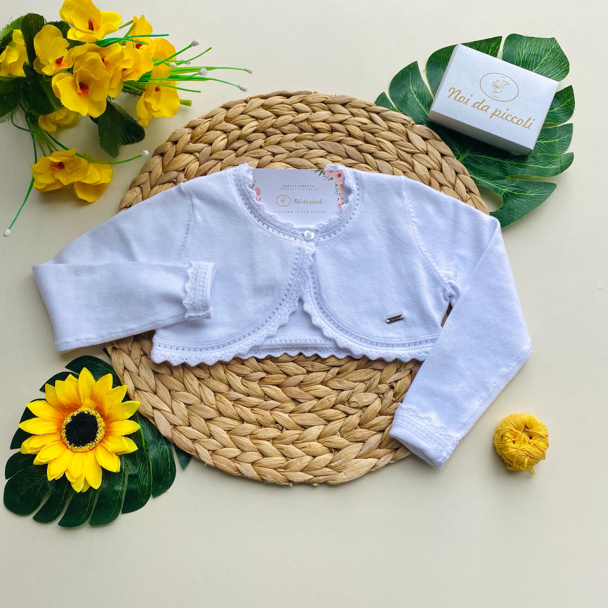 GOLFINO BIANCO CON RICAMINI - Noi da piccoli