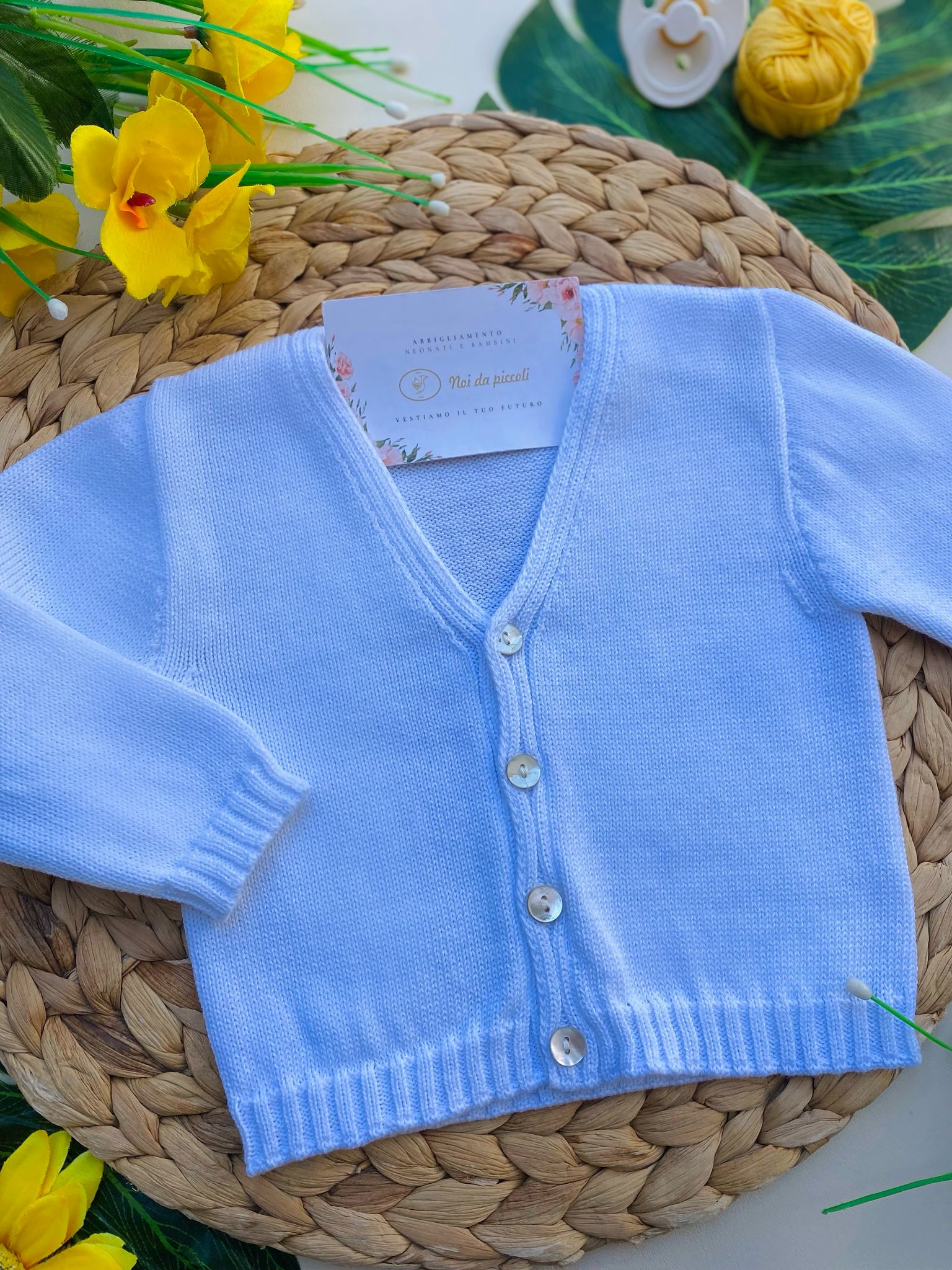 GOLFINO BLANCO CON BOTTONCINI IN MADREPERLA - Noi da piccoli